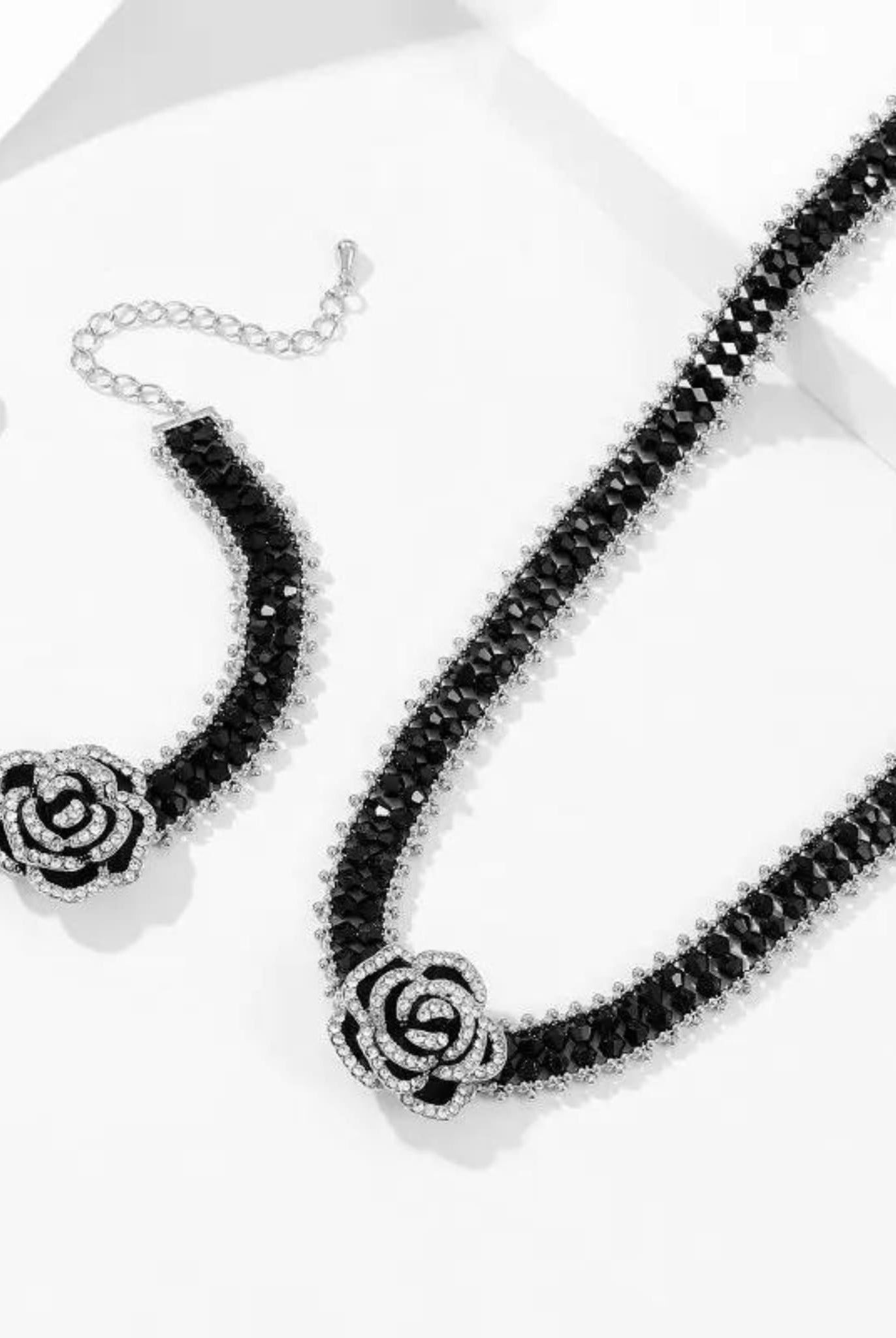 Black Camellia Choker Necklace
