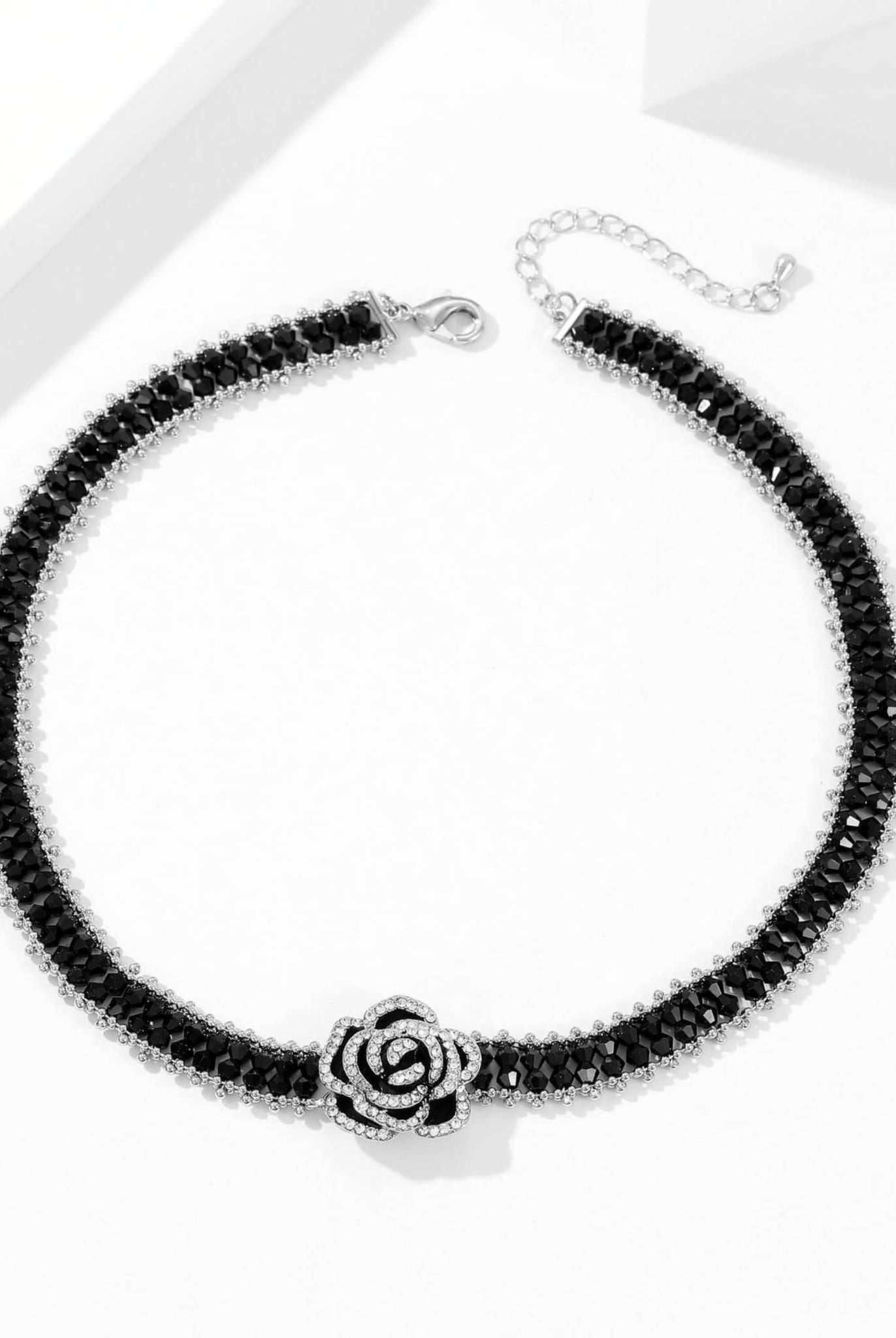 Black Camellia Choker Necklace