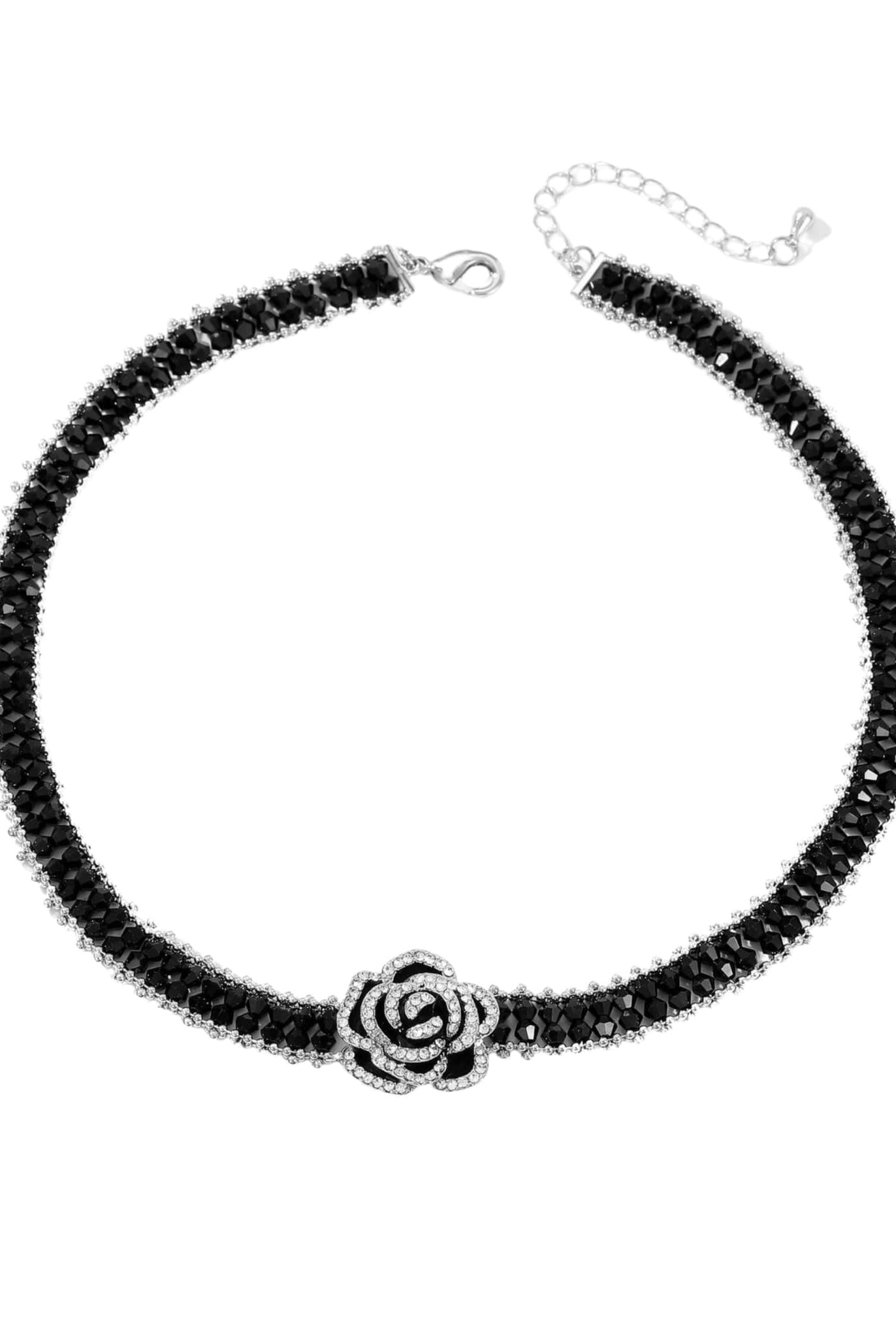 Black Camellia Choker Necklace