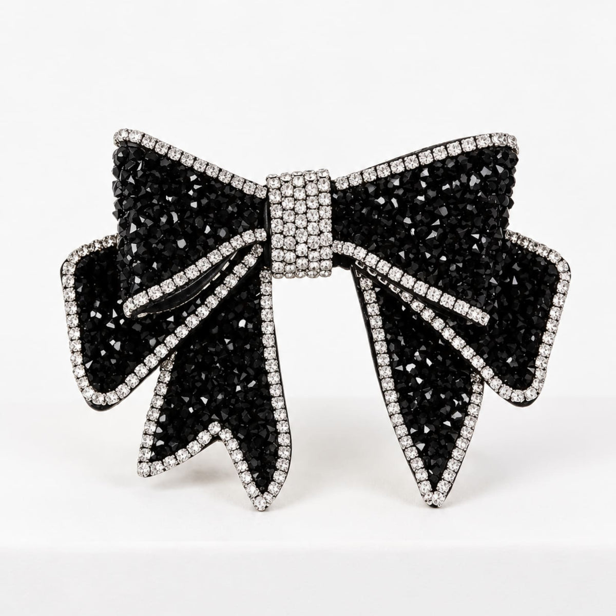 Henri Bendel Vintage Black Enamel Crystal Bow Hair Barrette Virginia Bow Barrette -- Black – Jennifer Behr LLC main image 2