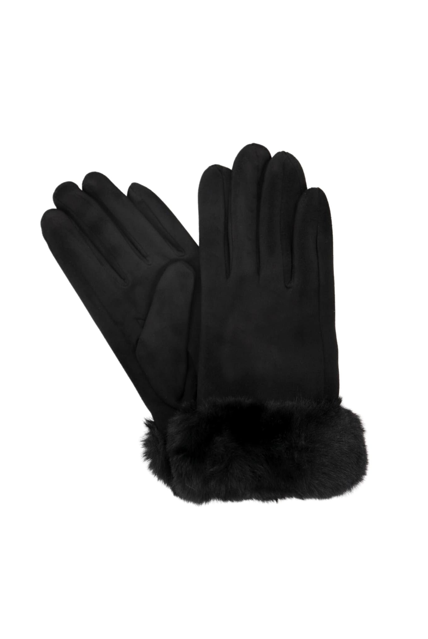Black Faux Fur Gloves
