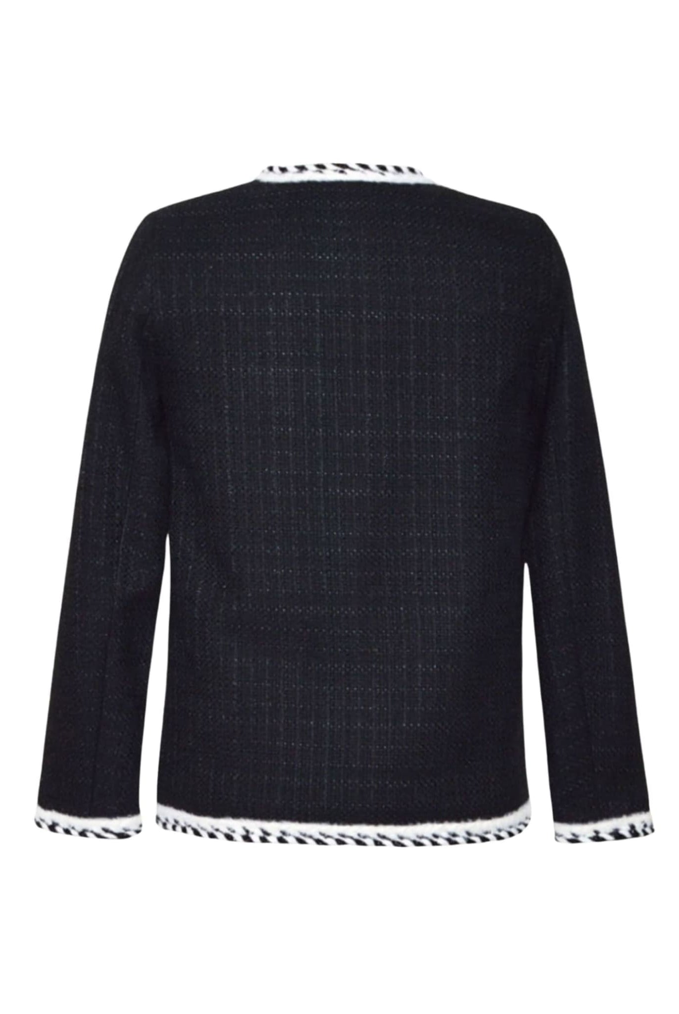Black Tweed Jacket With Trim
