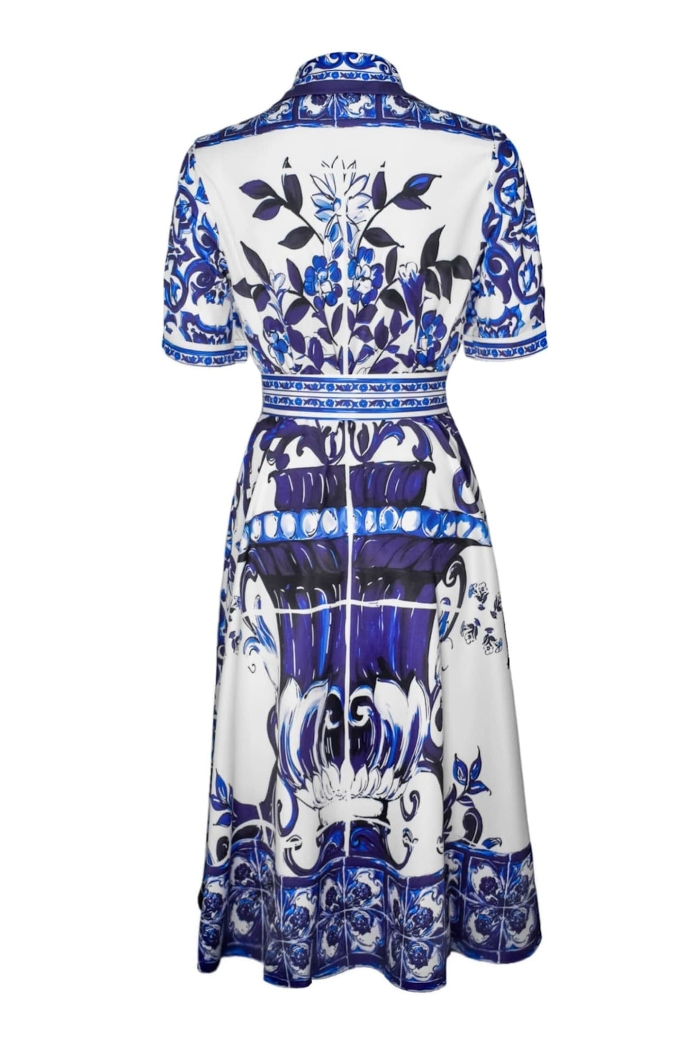 Blue Print Shirt Dress