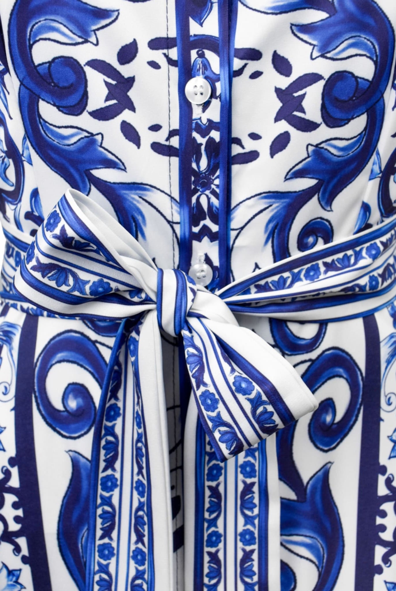 Blue Print Shirt Dress