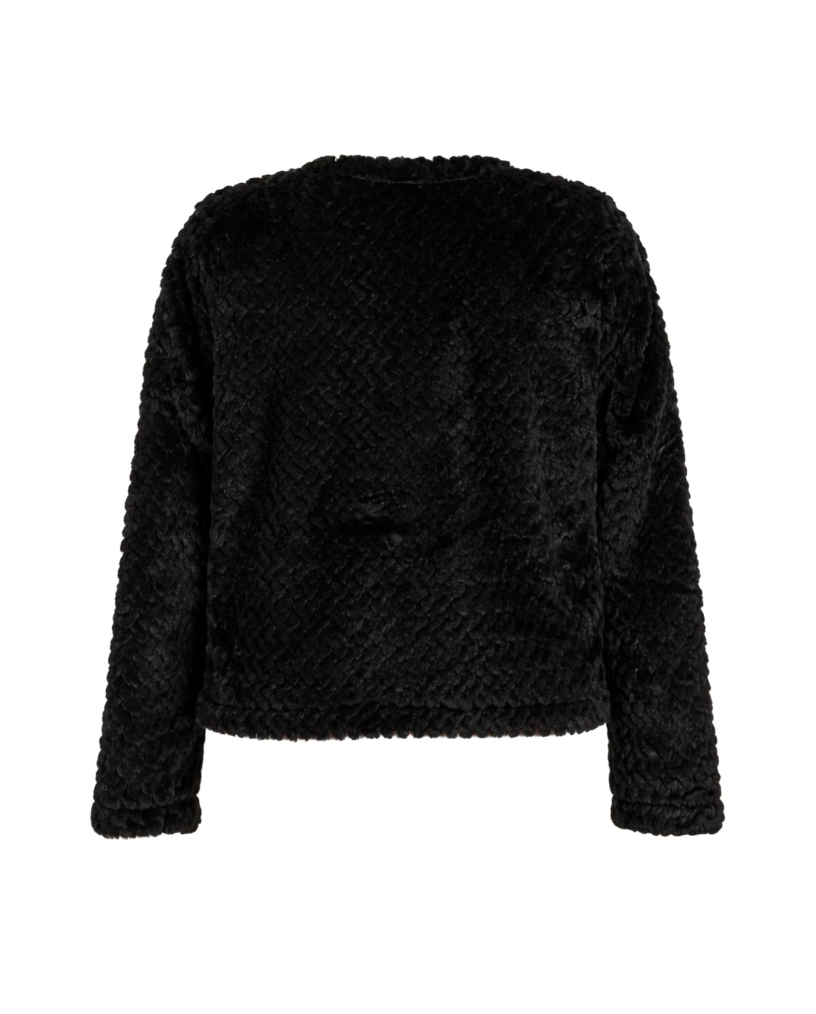 classic black faux fur jacket