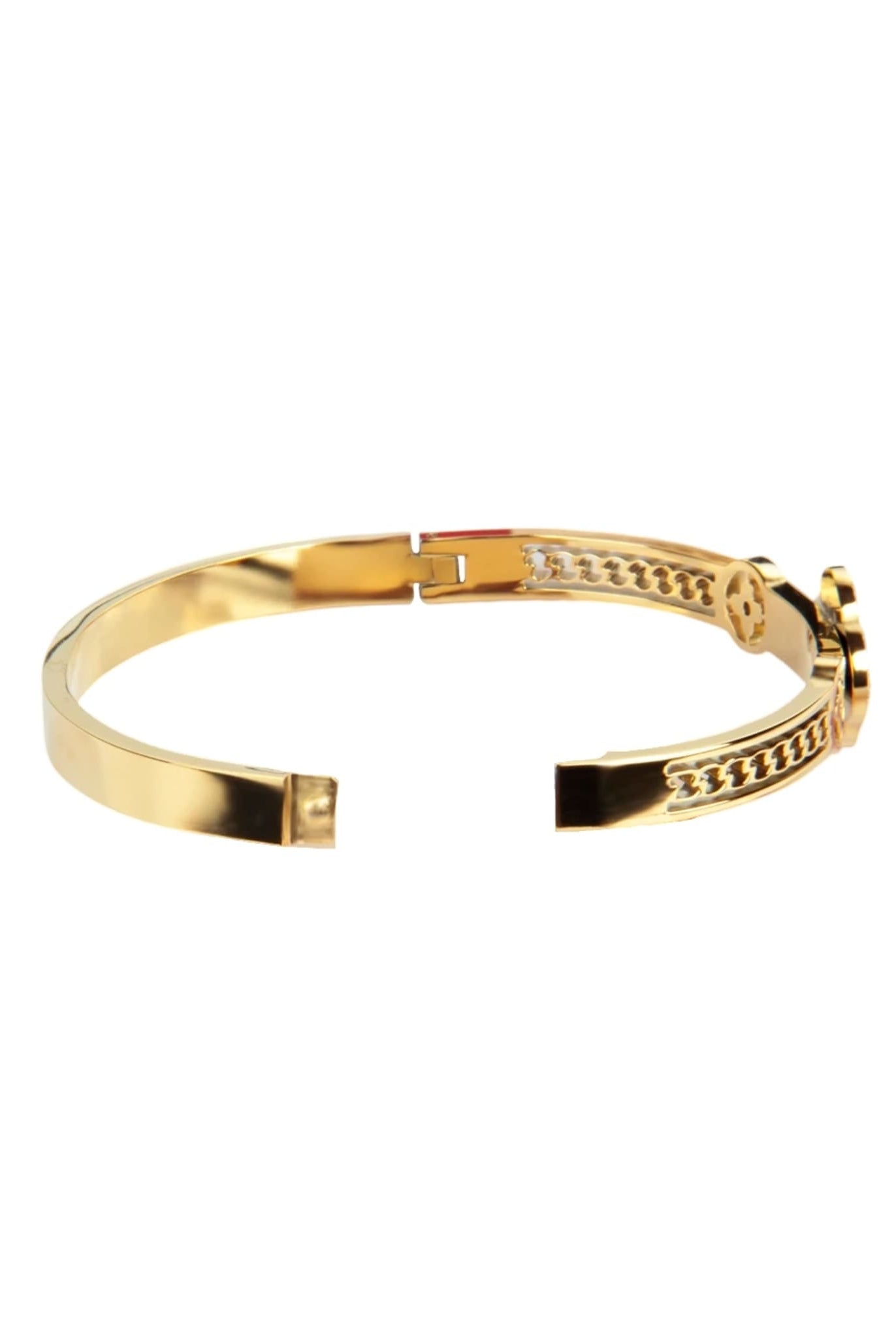 Gold clover stainless steel bracelet.