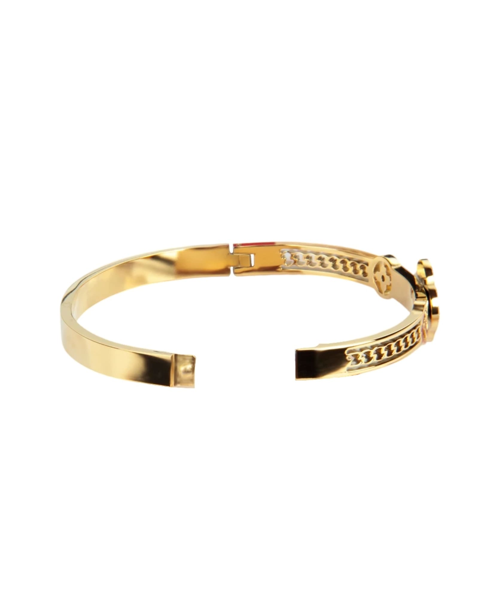 Gold clover stainless steel bracelet.