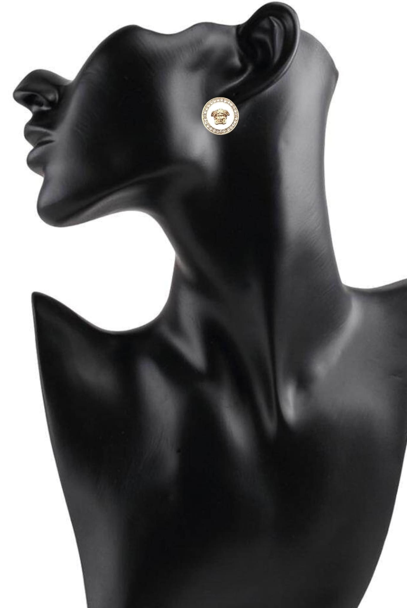 Coin Shaped Earrings White