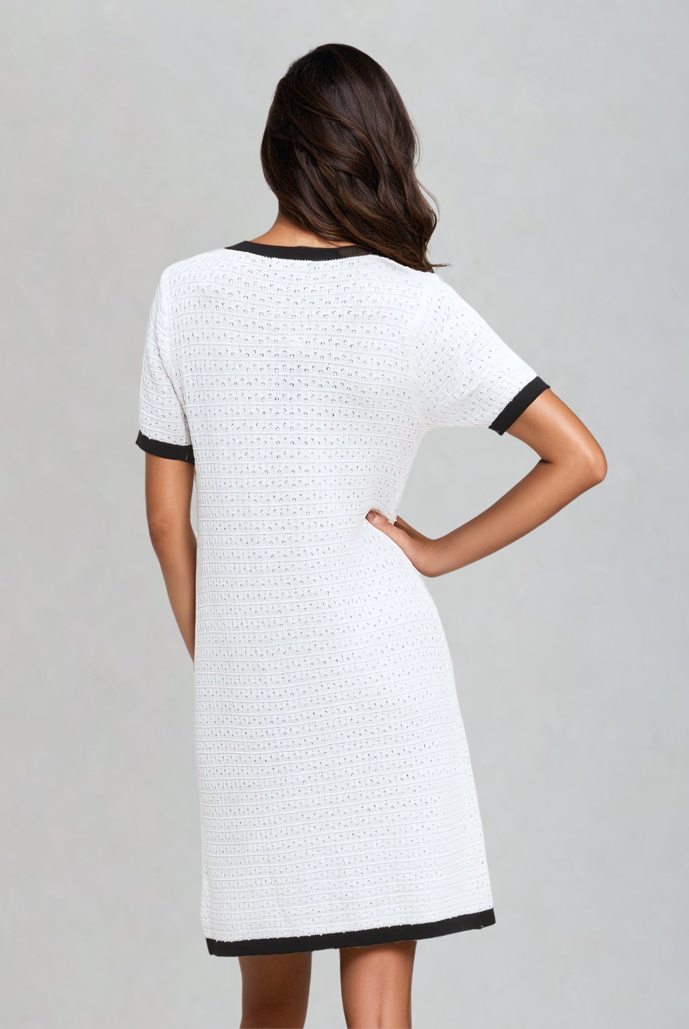 Crochet Style Summer Dress In White