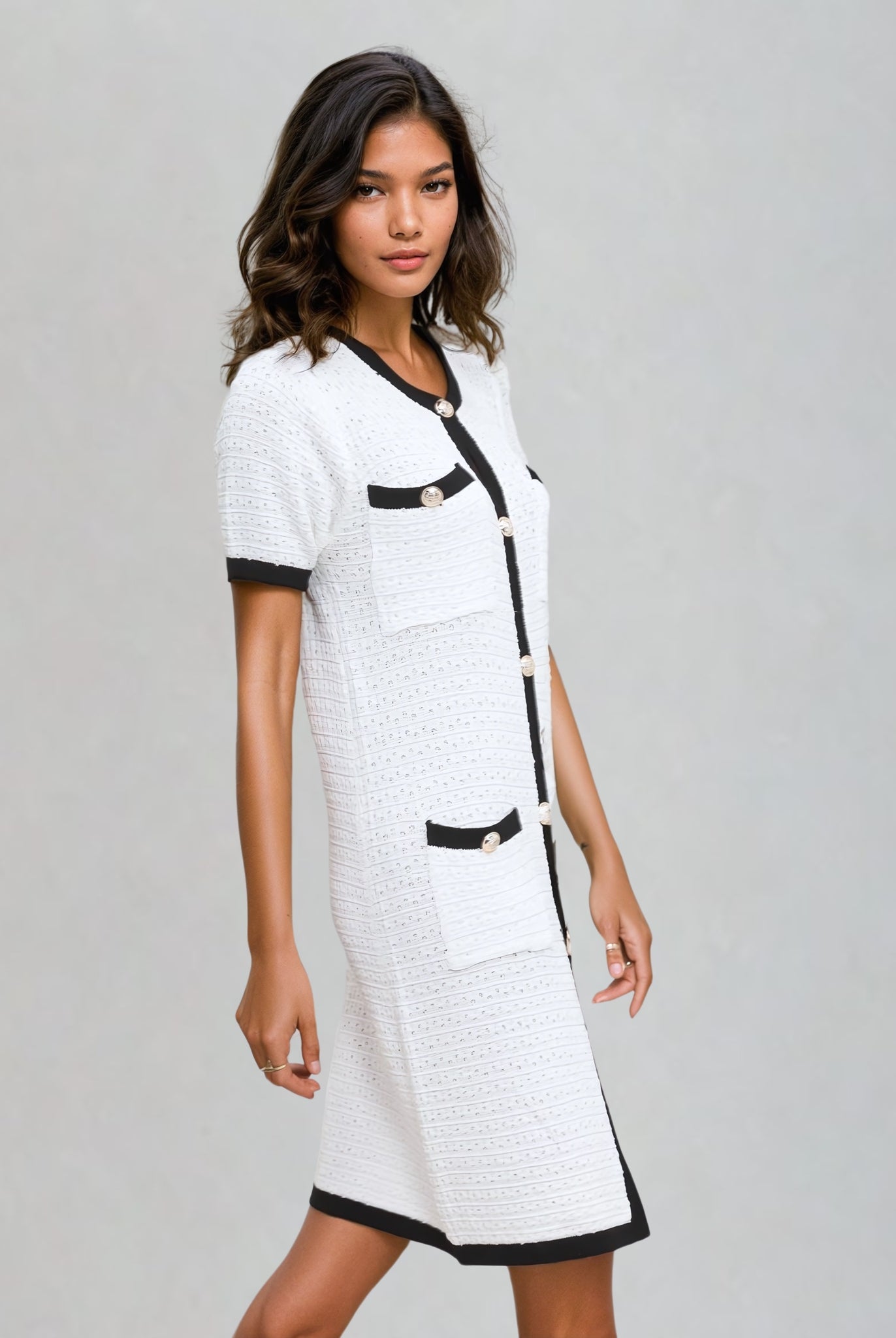 Crochet Style Summer Dress In White