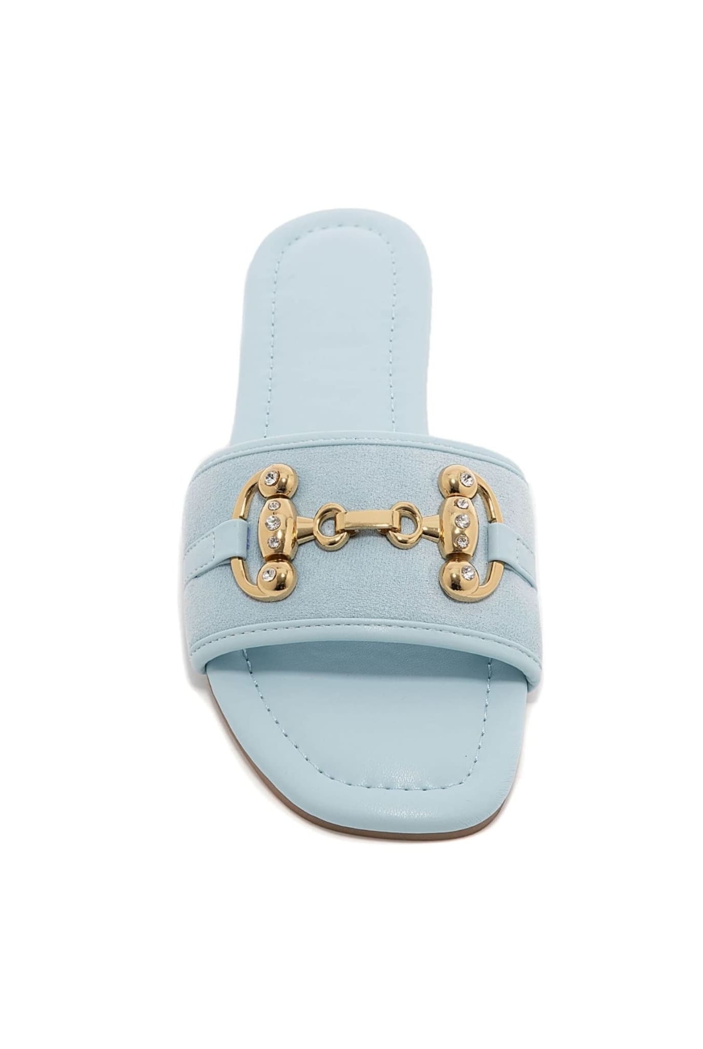 Gold Buckle Sandals In Blue