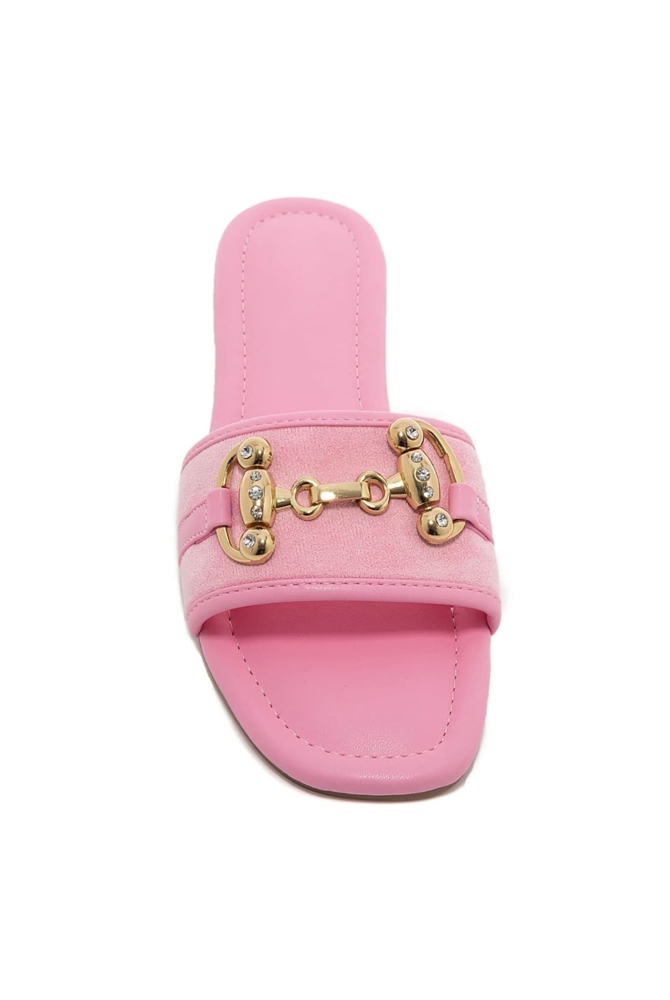 Gold Buckle Sandals In Pink