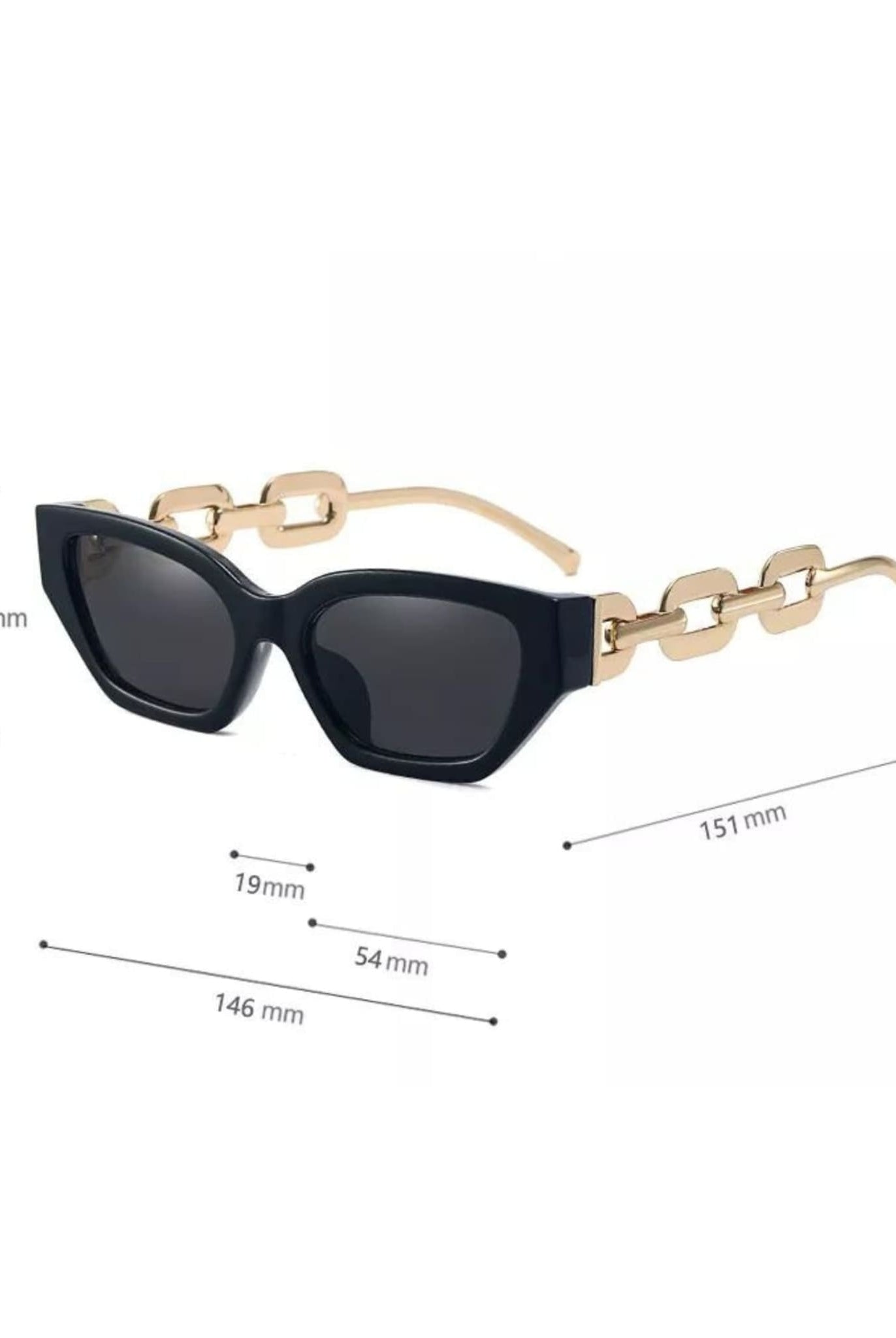 Gold Chain Sunglasses Size