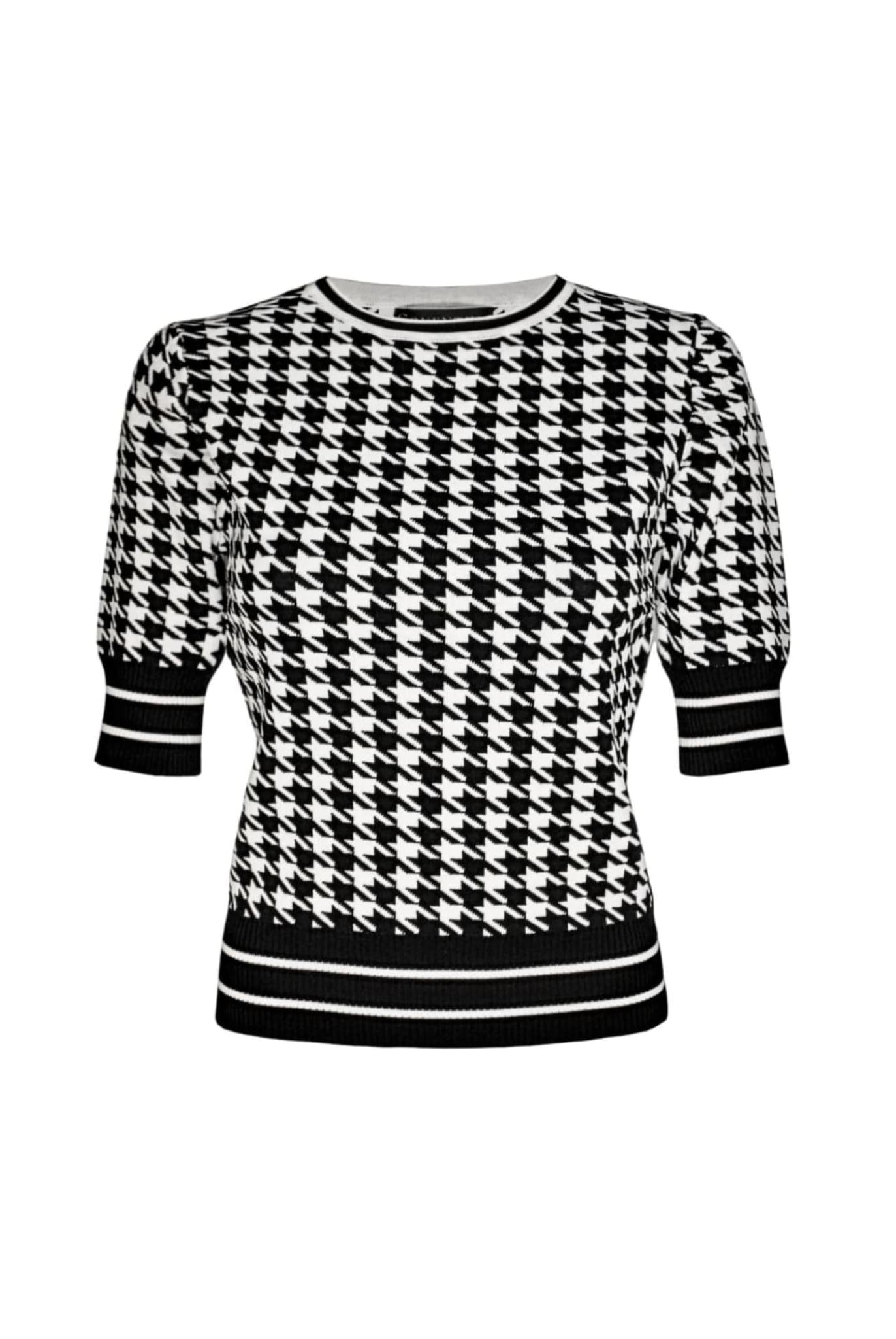 Houndstooth Knit Top