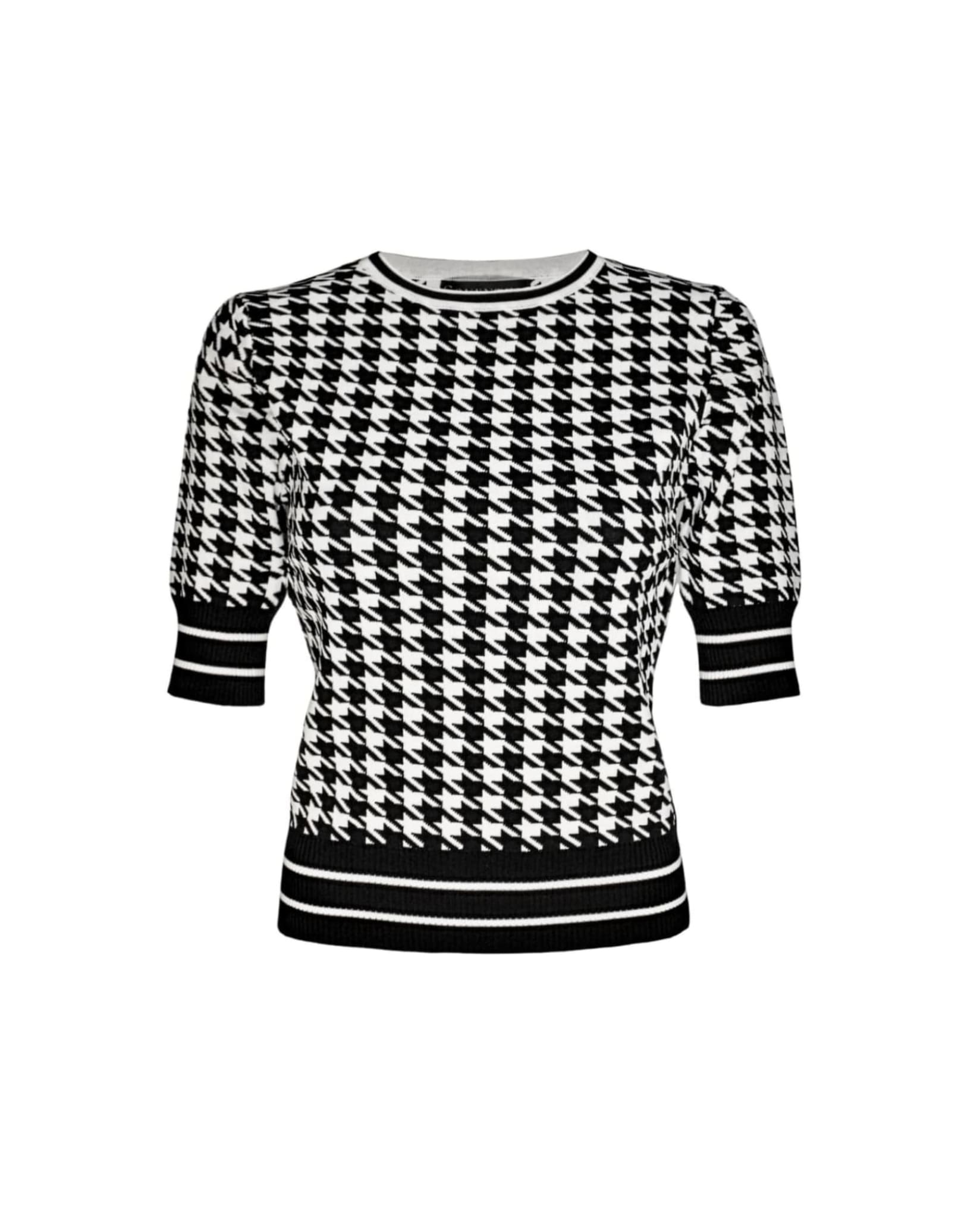 Houndstooth Knit Top