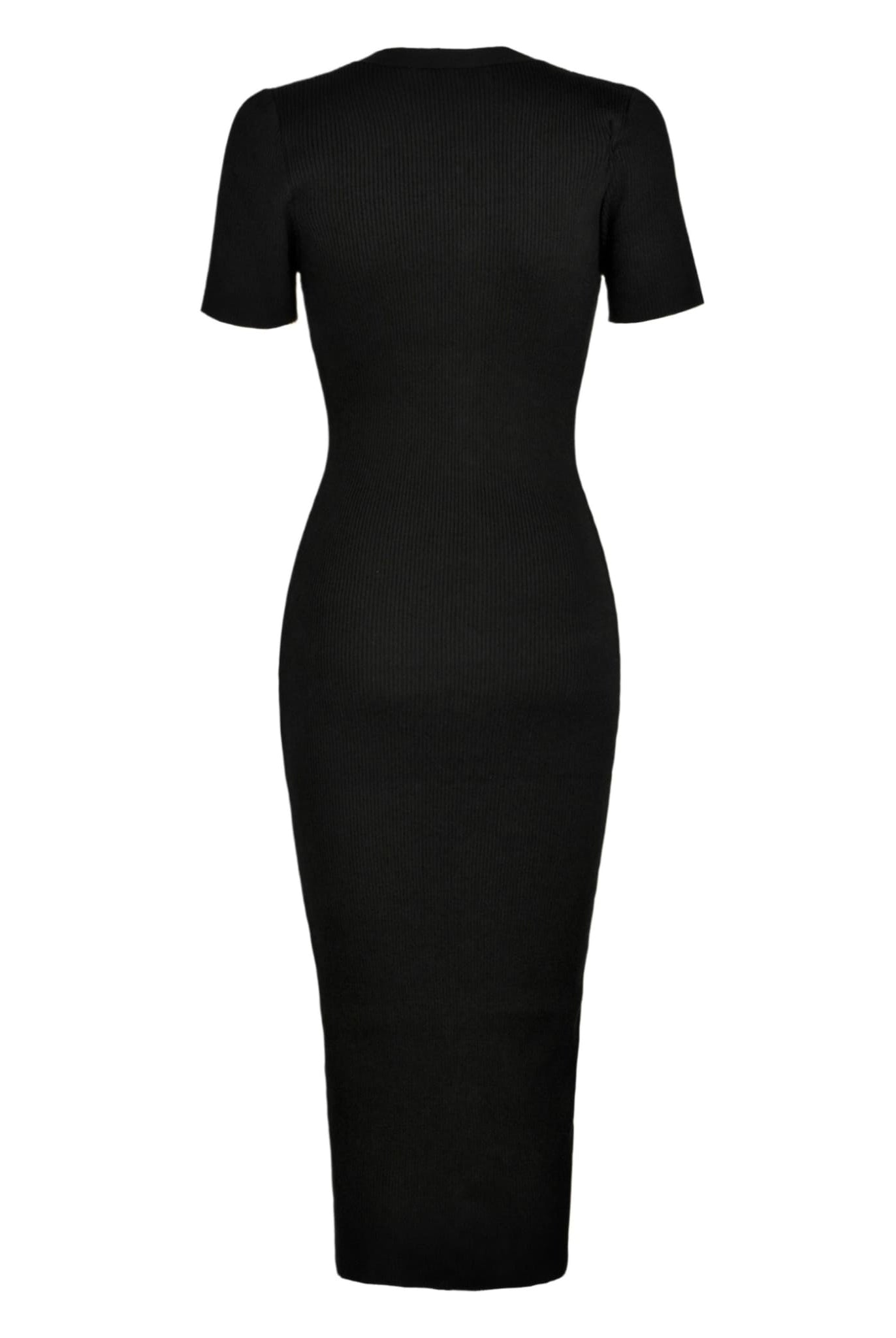 Knit Dress With Gold Buttons Black