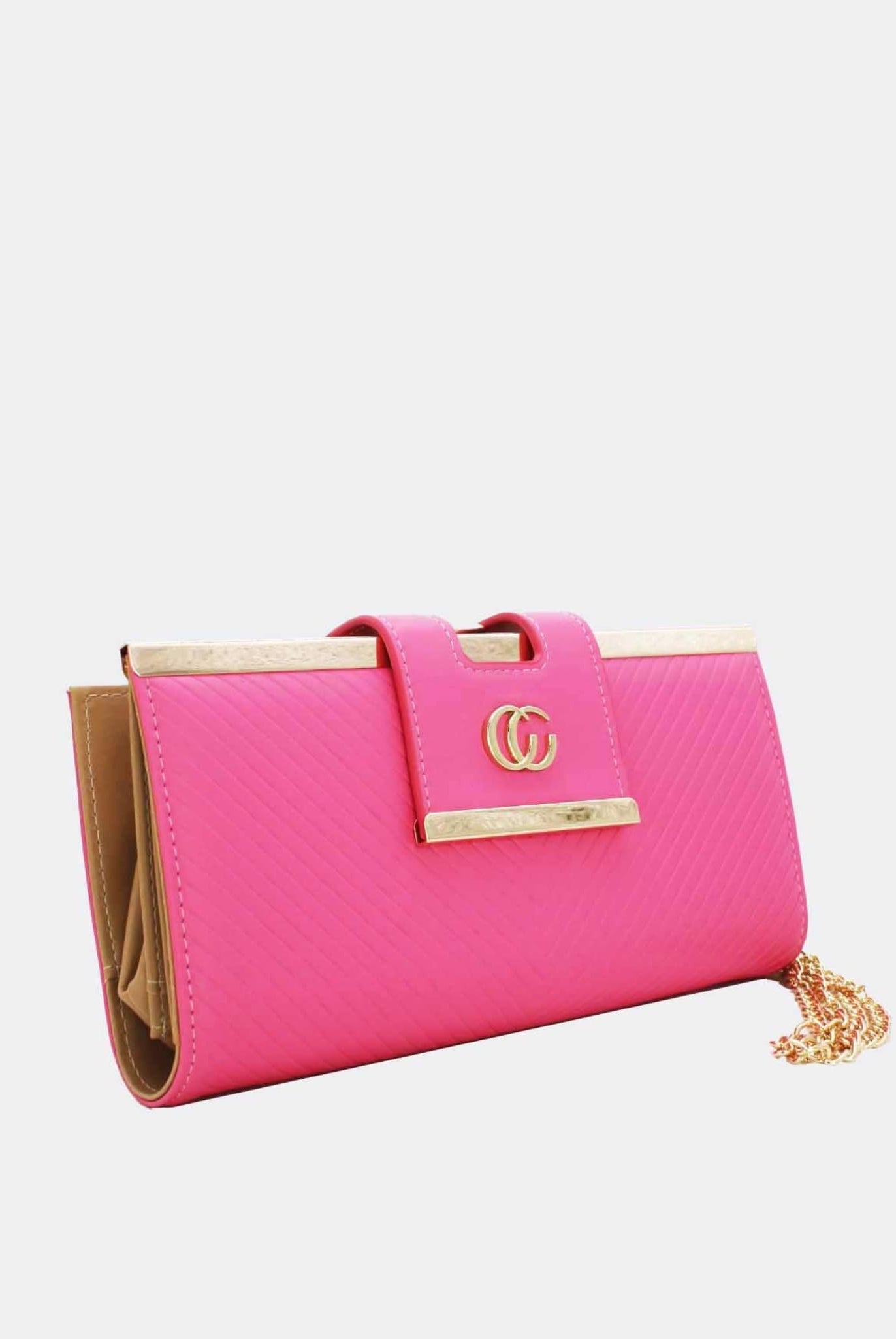 Large Wallet With Gold Details Pink