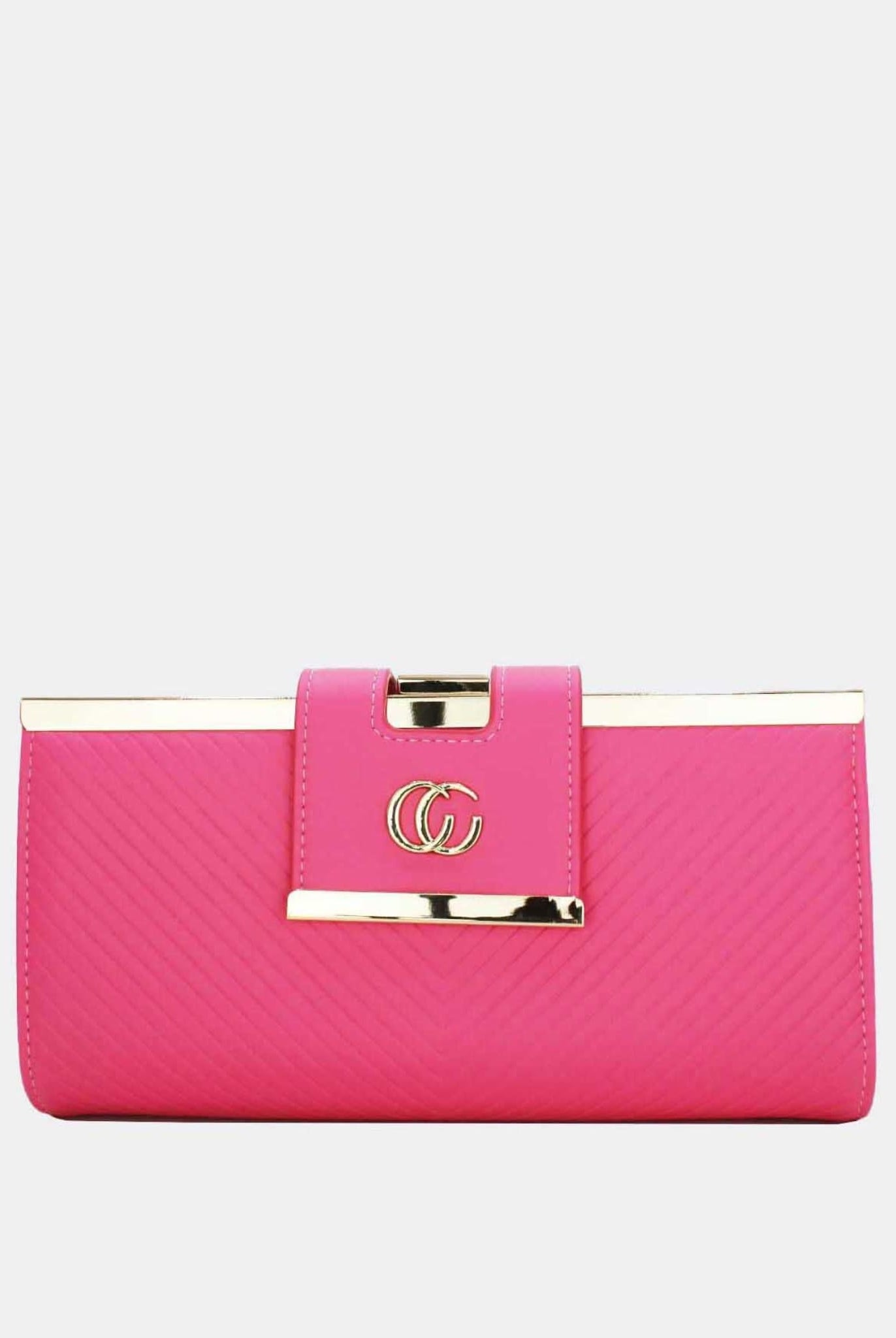 Large Wallet With Gold Details In Pink