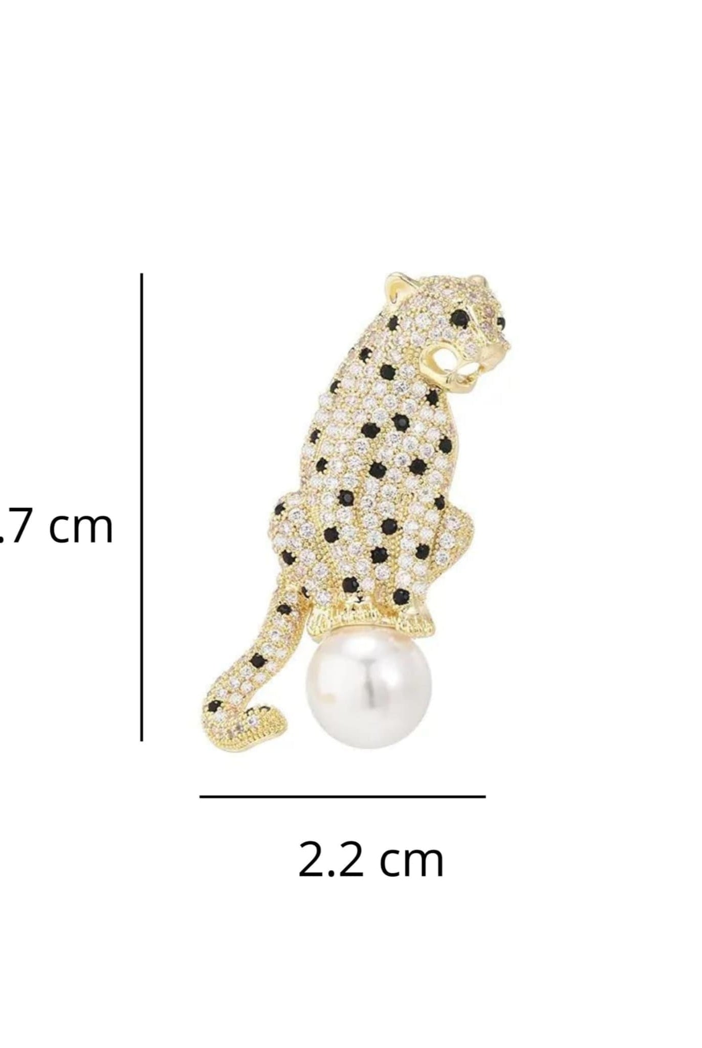 Leopard Pearl Brooch Size