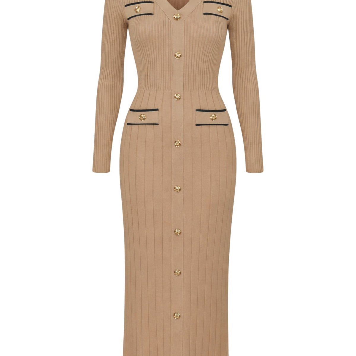 Long Sleeve Rib Knit Dress