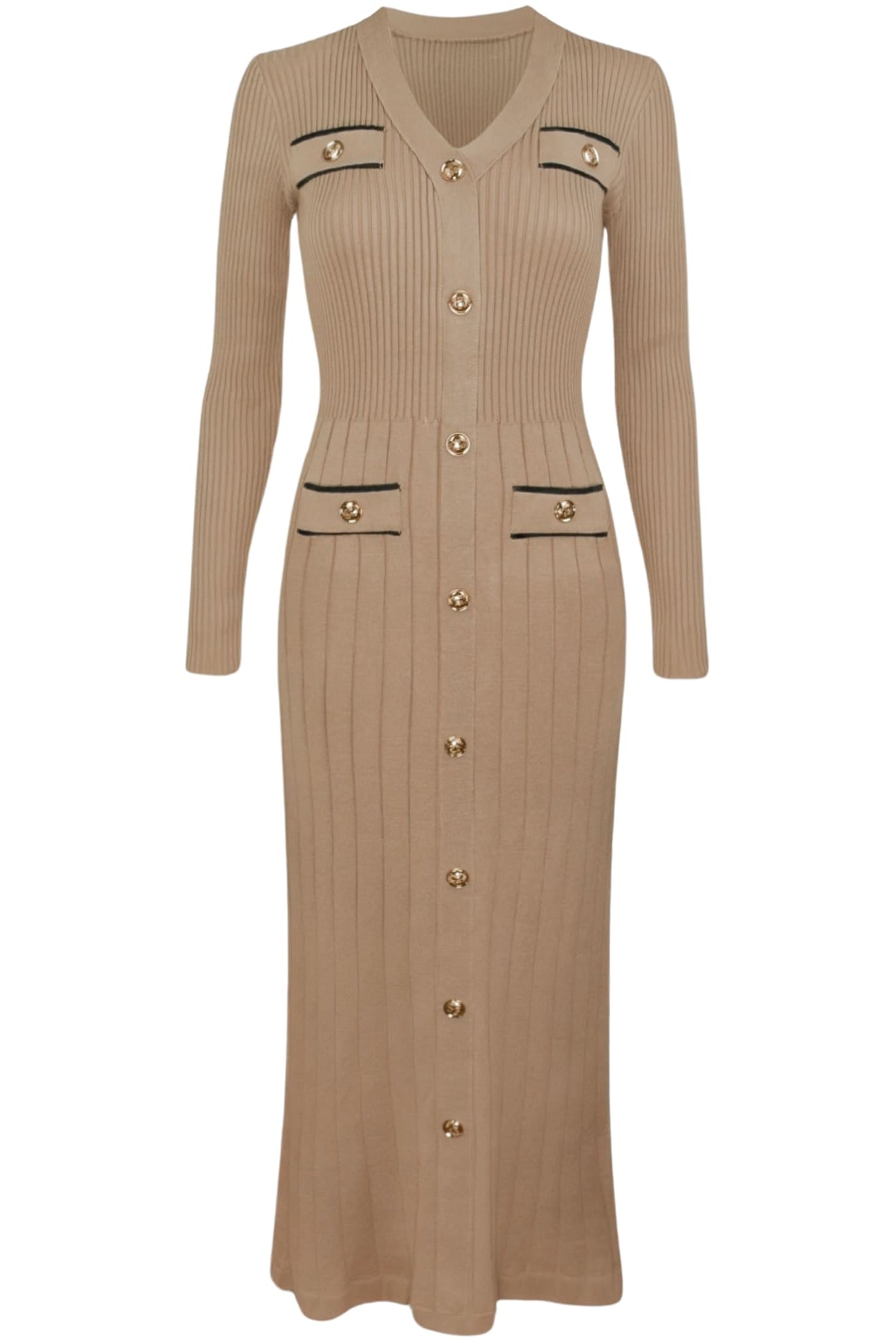 Long Sleeve Rib Knit Dress