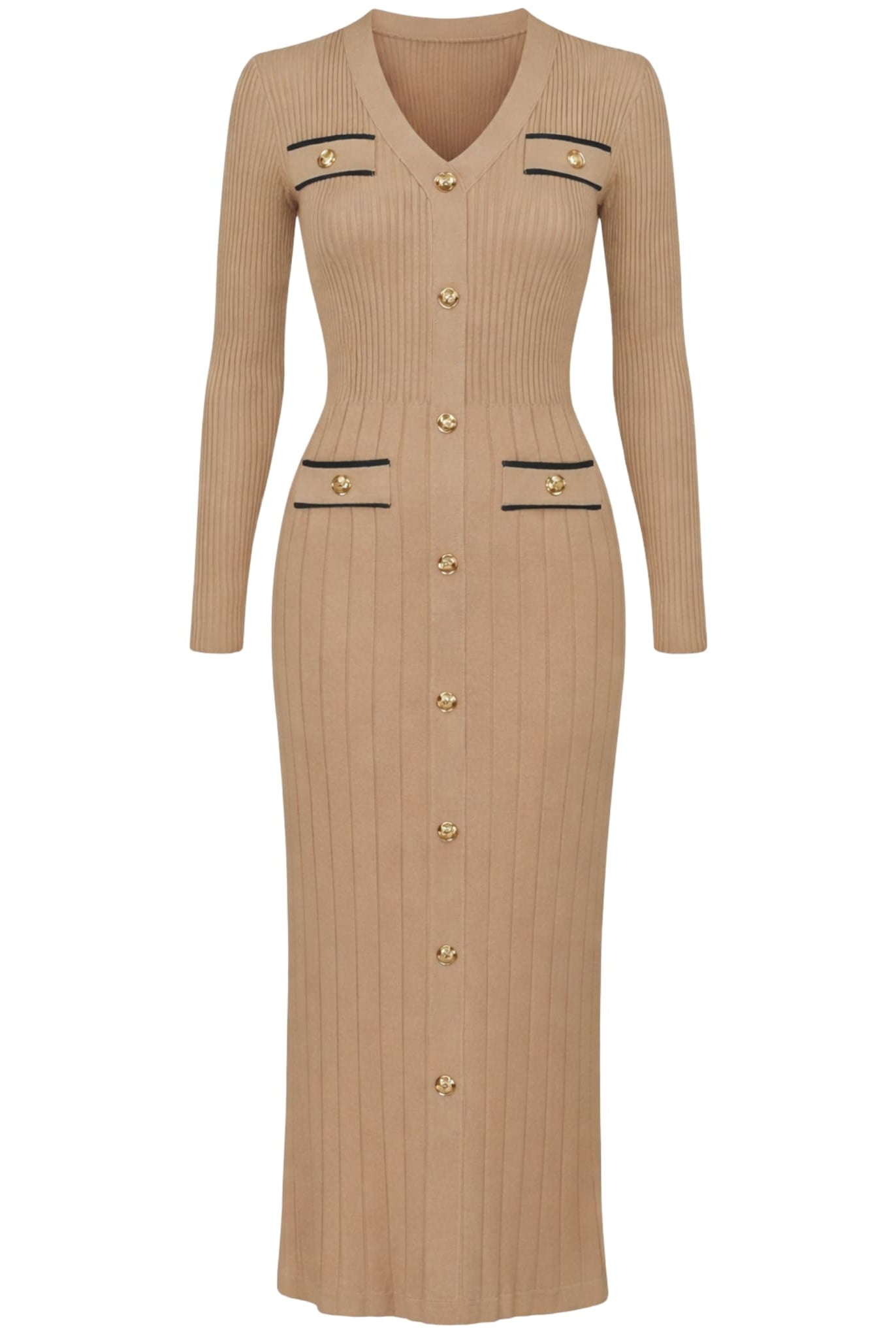 Long Sleeve Rib Knit Dress