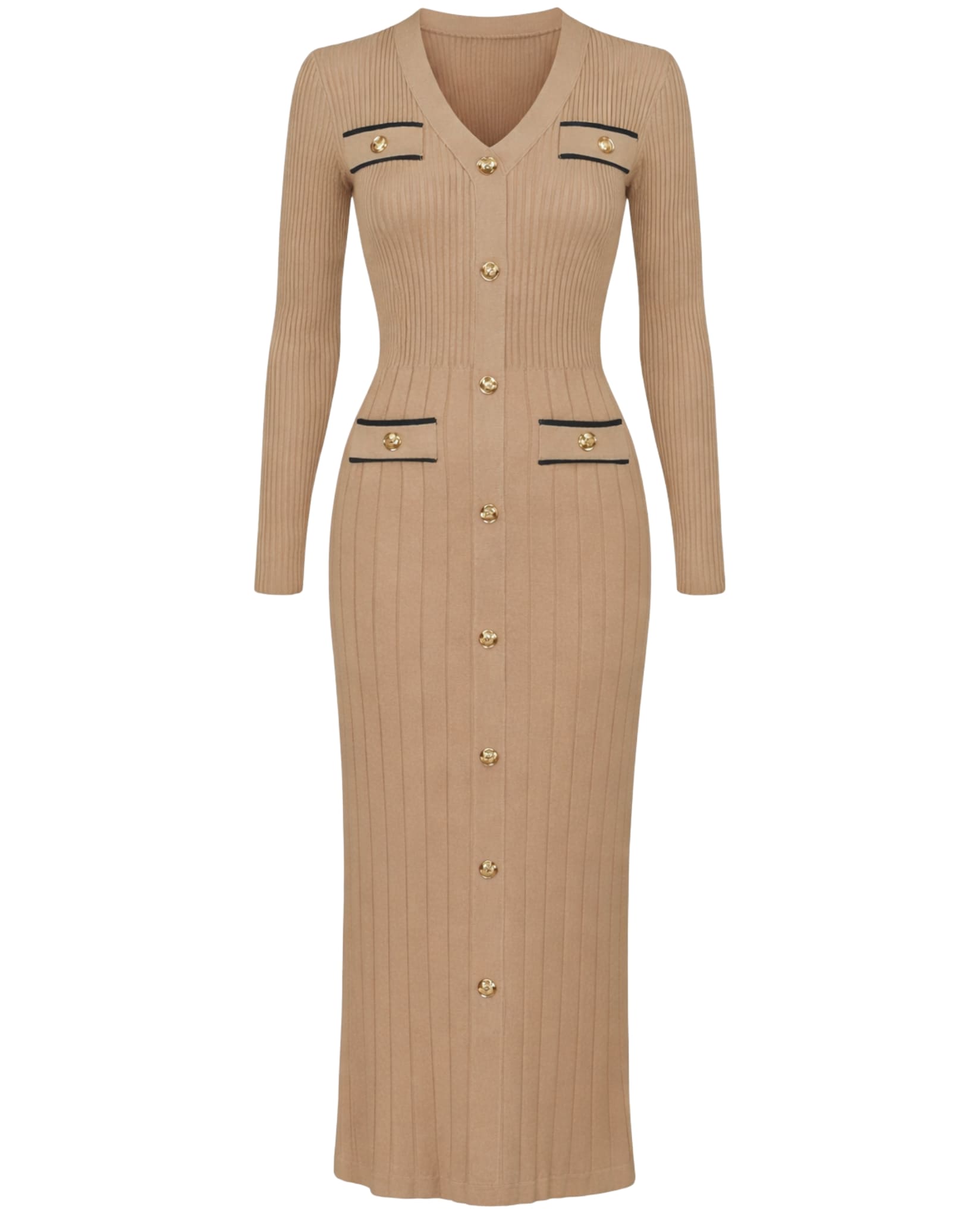 Long Sleeve Rib Knit Dress