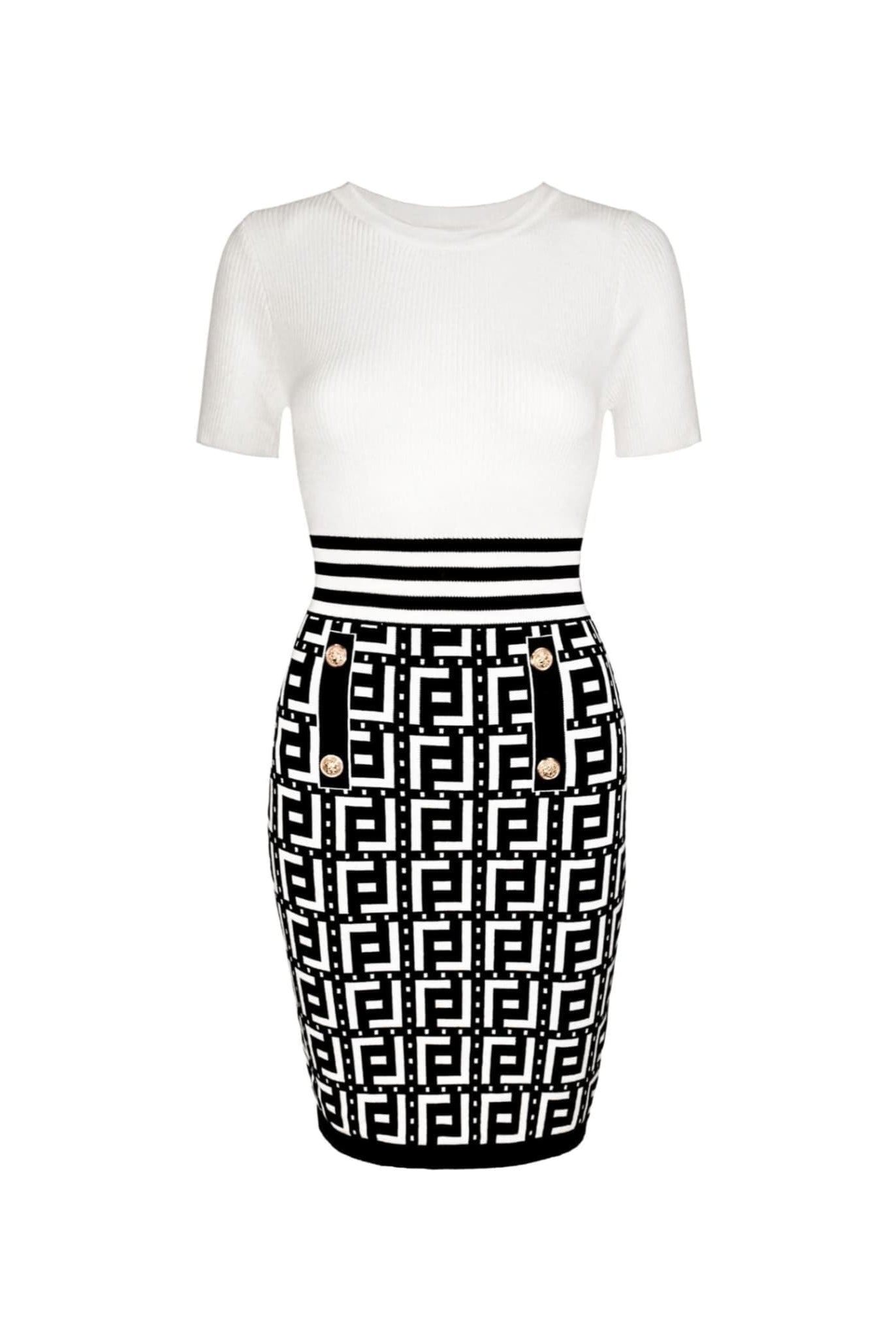 Printed Mini Dress White