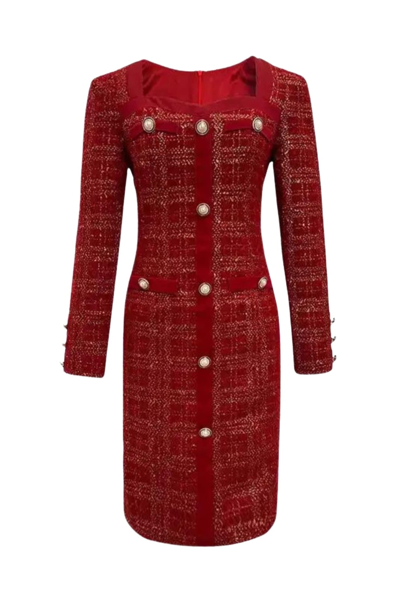 Red Tweed Dress