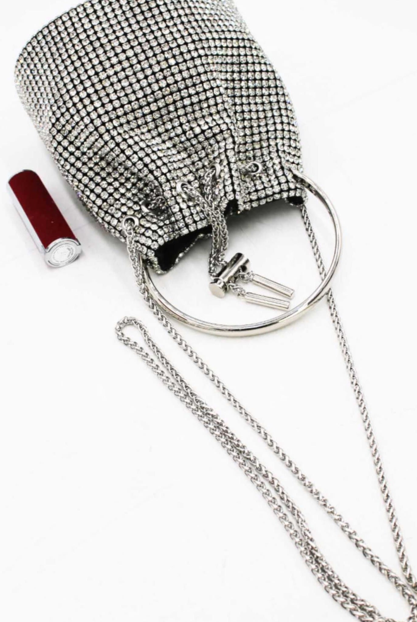 Rhinestone-bucket-bag-silver