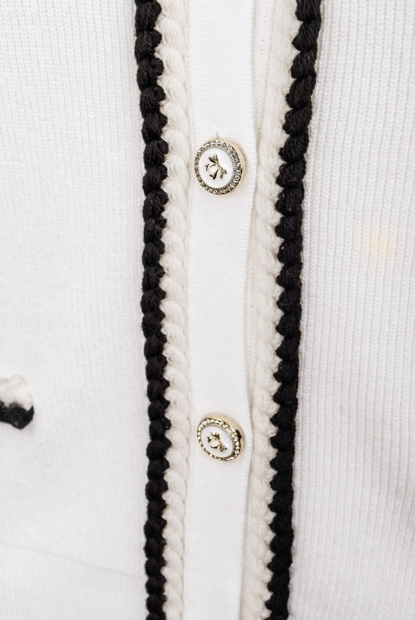 Rib Knit Cardigan In White