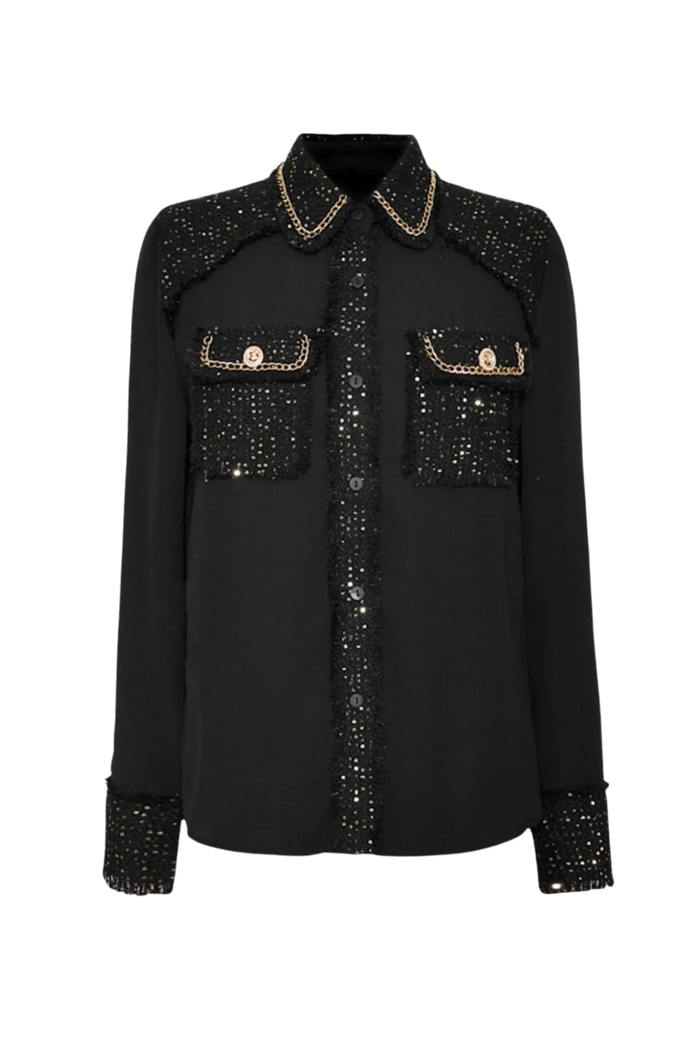 Shirt With Tweed Details