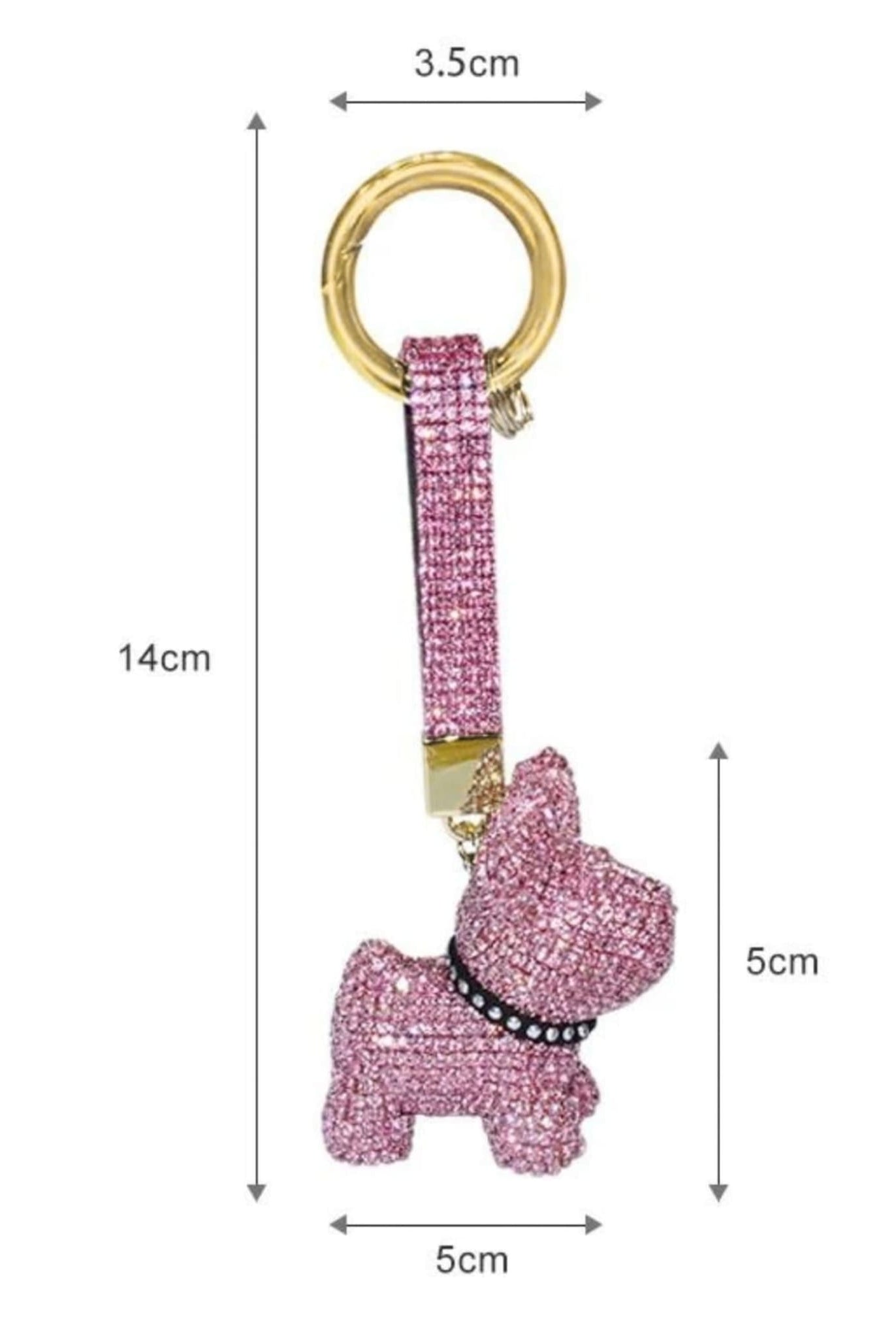 Sparkling Bag Charm Pink Size