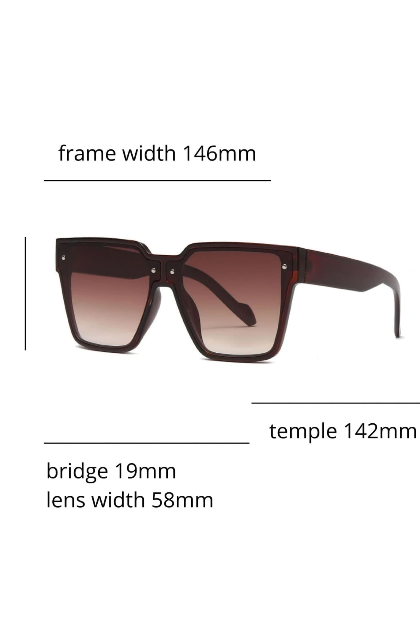 Square Sunglasses With Thick Frame Size