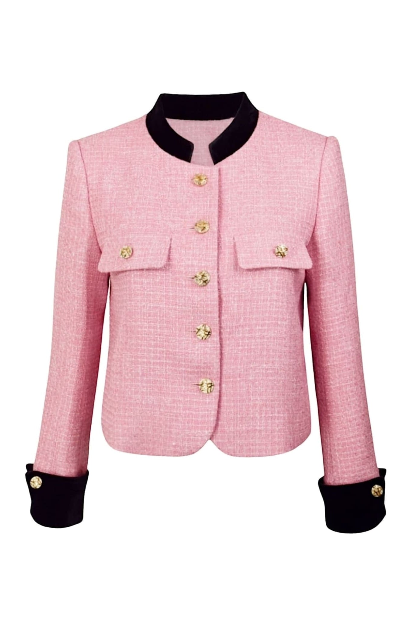 Tweed Jacket With Velvet Collar