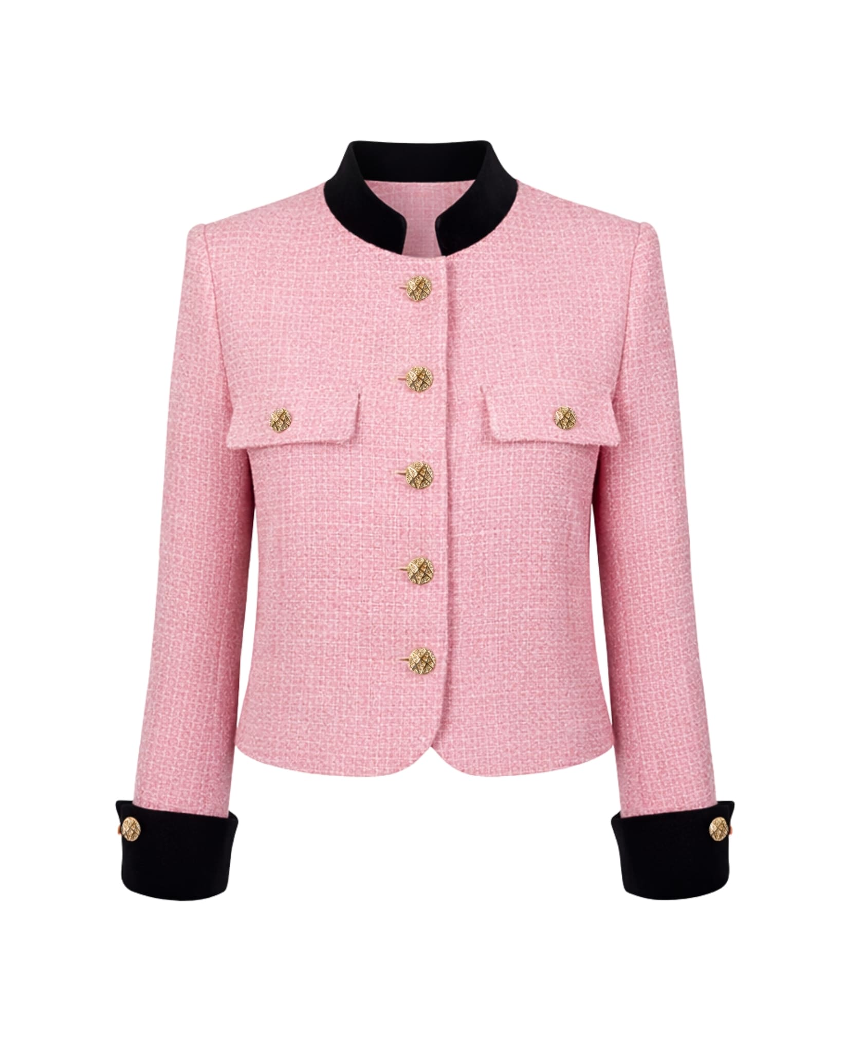 Tweed Jacket With Velvet Collar