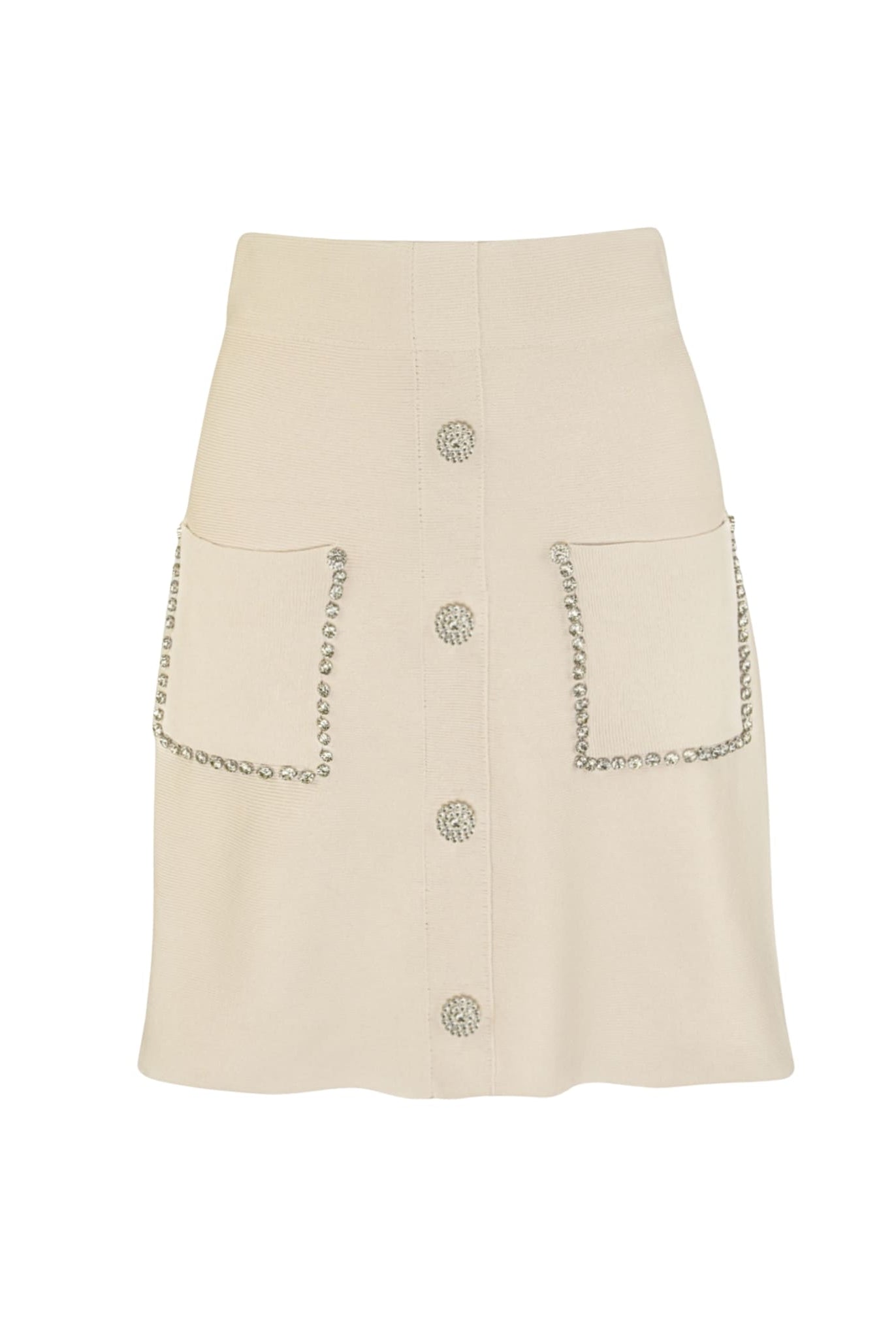 Embellished Skirt Set In Beige
