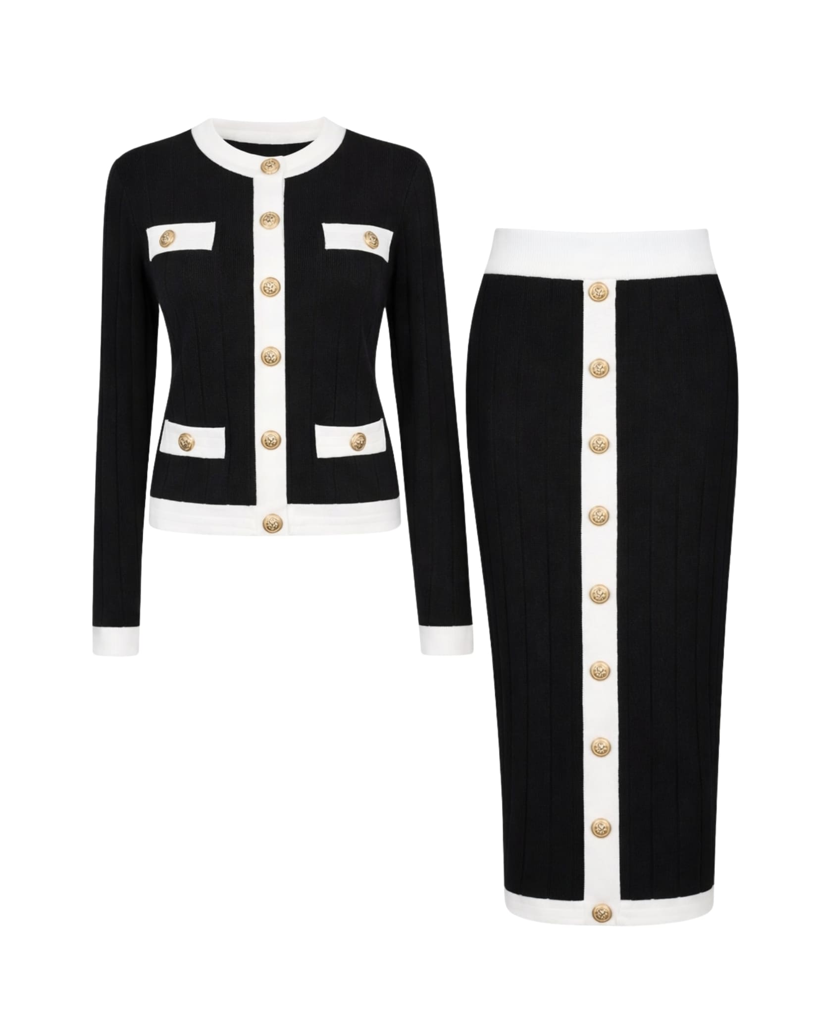 Two-piece Skirt Set In Black