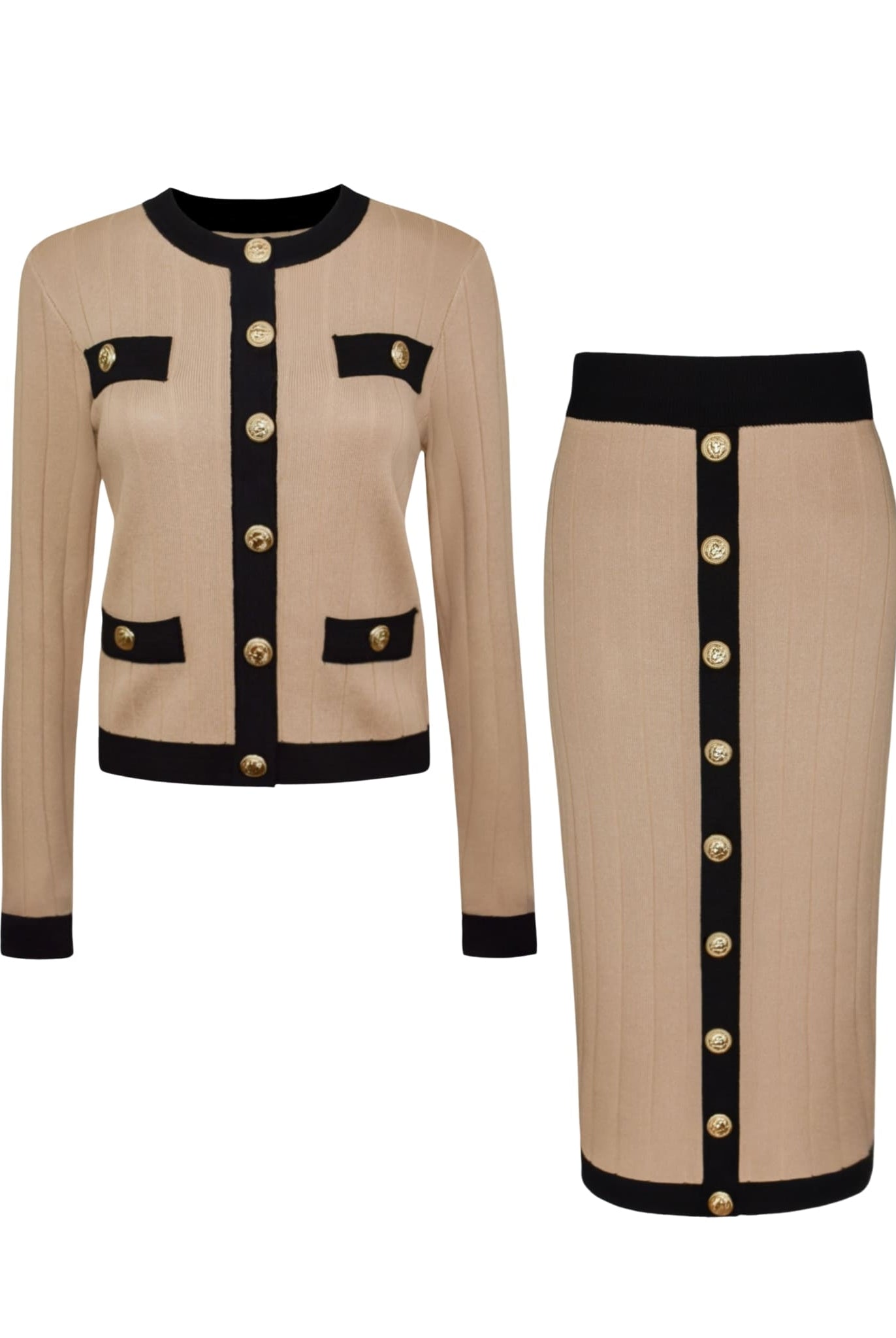 Two-piece Skirt Set In Brown