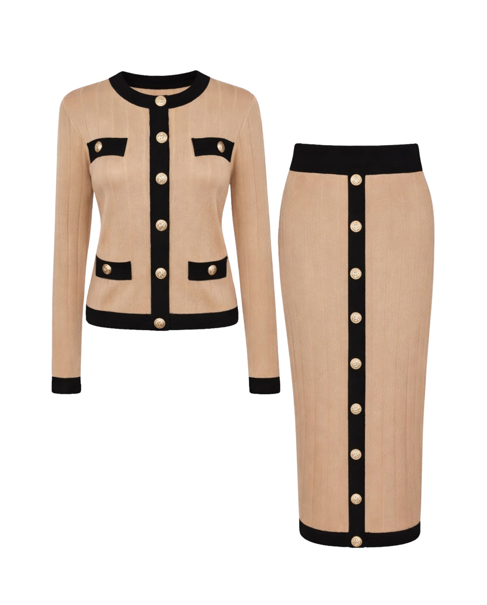Two-piece Skirt Set In Brown