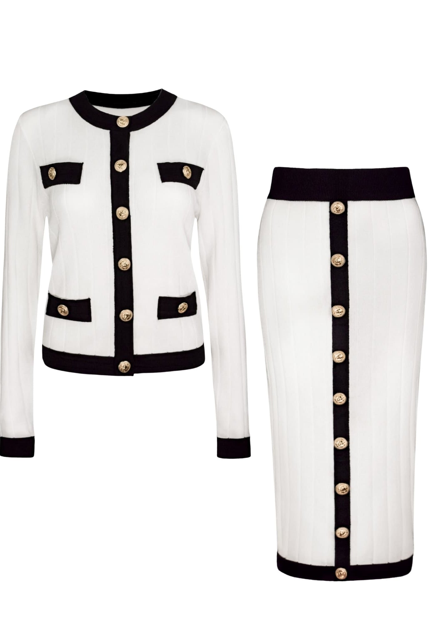 Two-piece Skirt Set In White