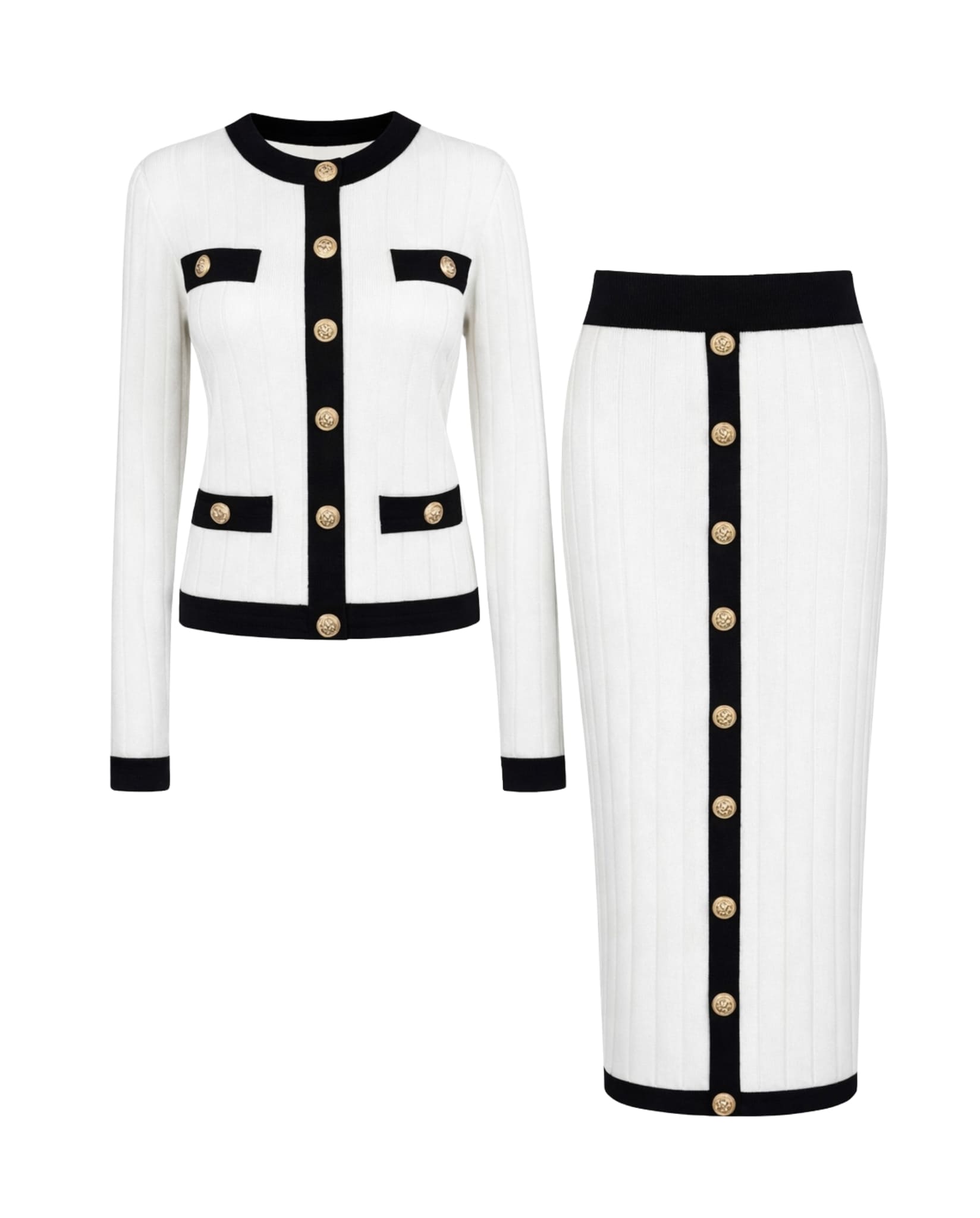 Two-piece Skirt Set In White