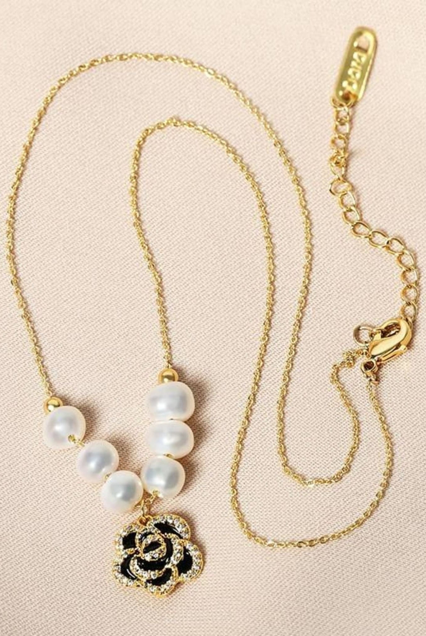 Camellia Flower Pendant Necklace