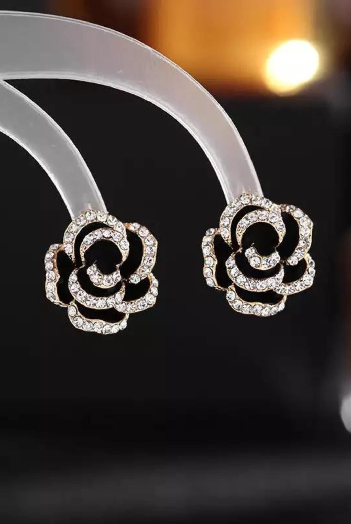 Camellia Flower Stud Earrings