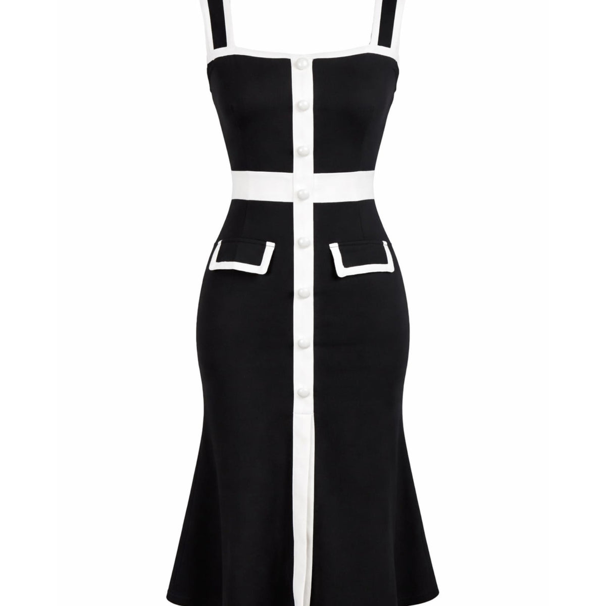 Classic Summer Dress With White Trim | Coventina Collection Classic Summer Dress With White Trim | Coventina Collection