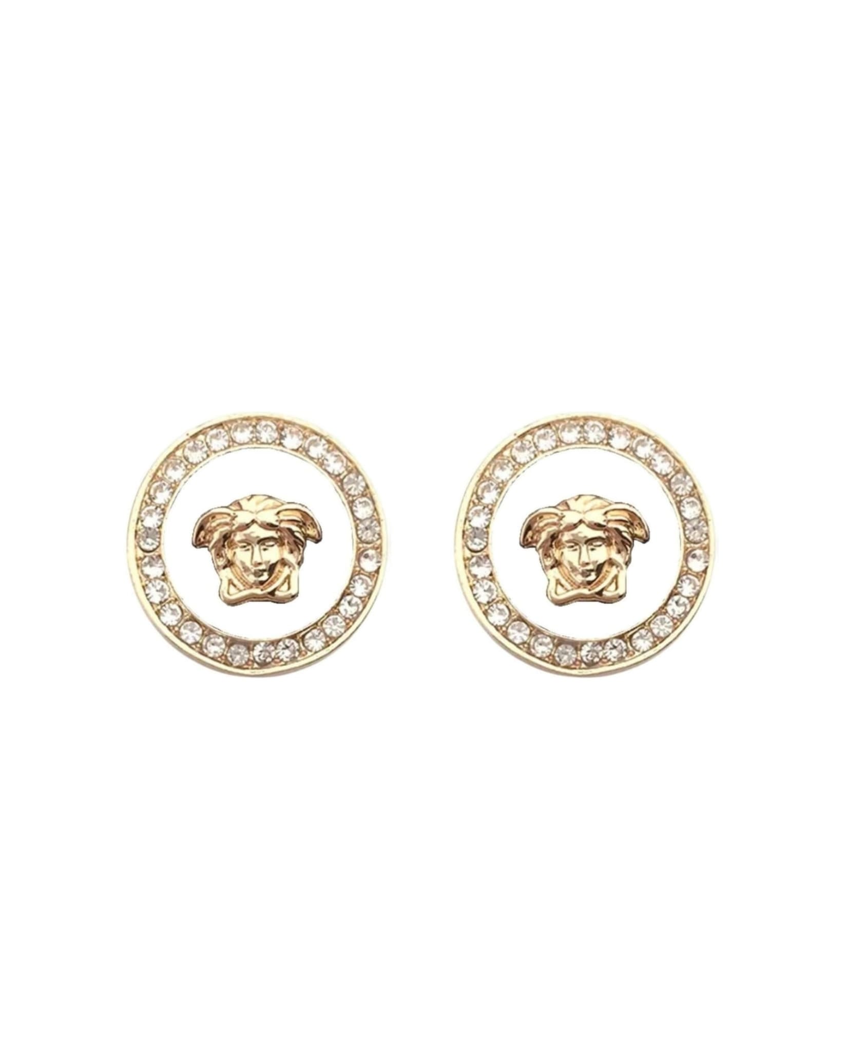 Coin Shaped Earrings White