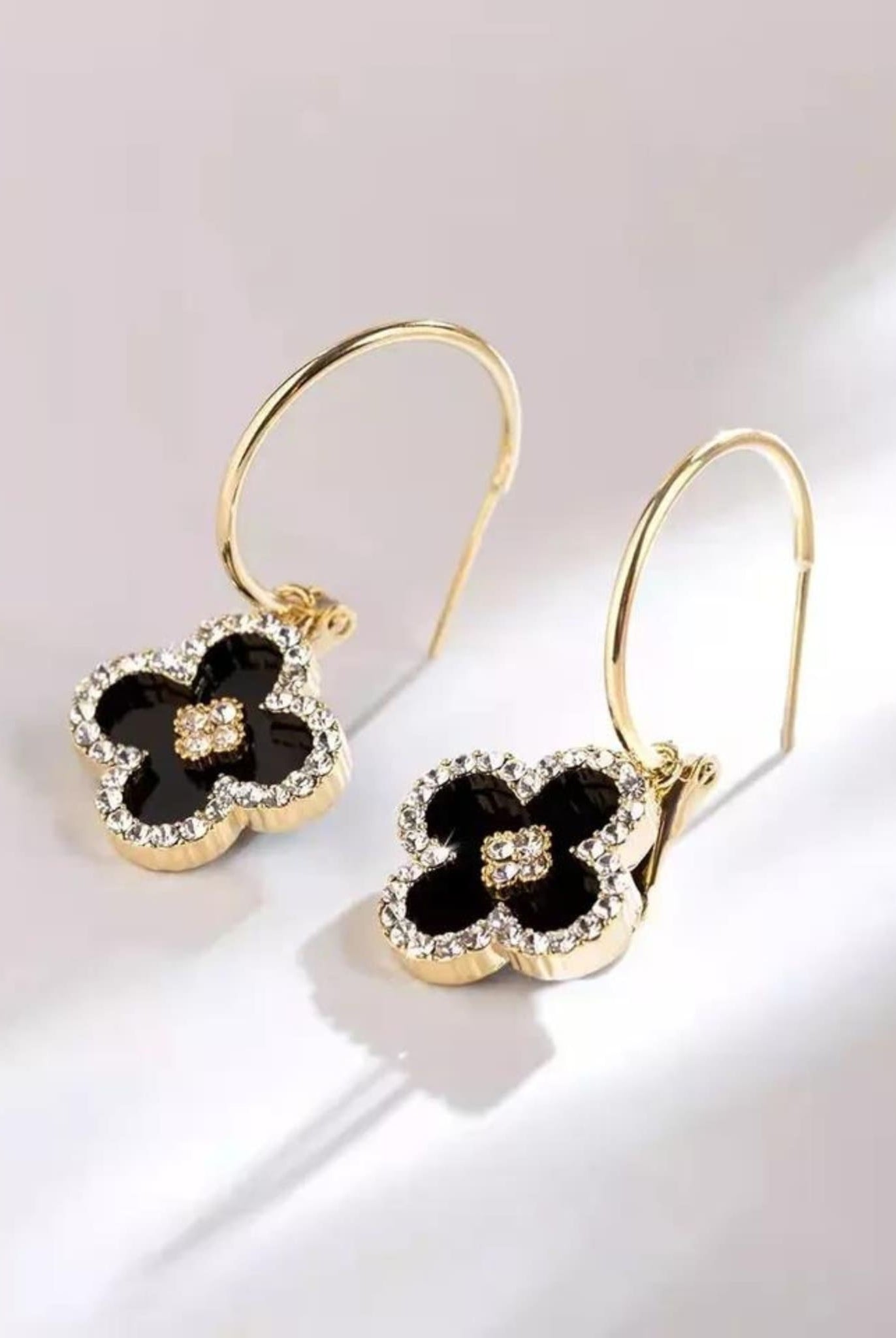 Dainty Clover Hoop Earrings