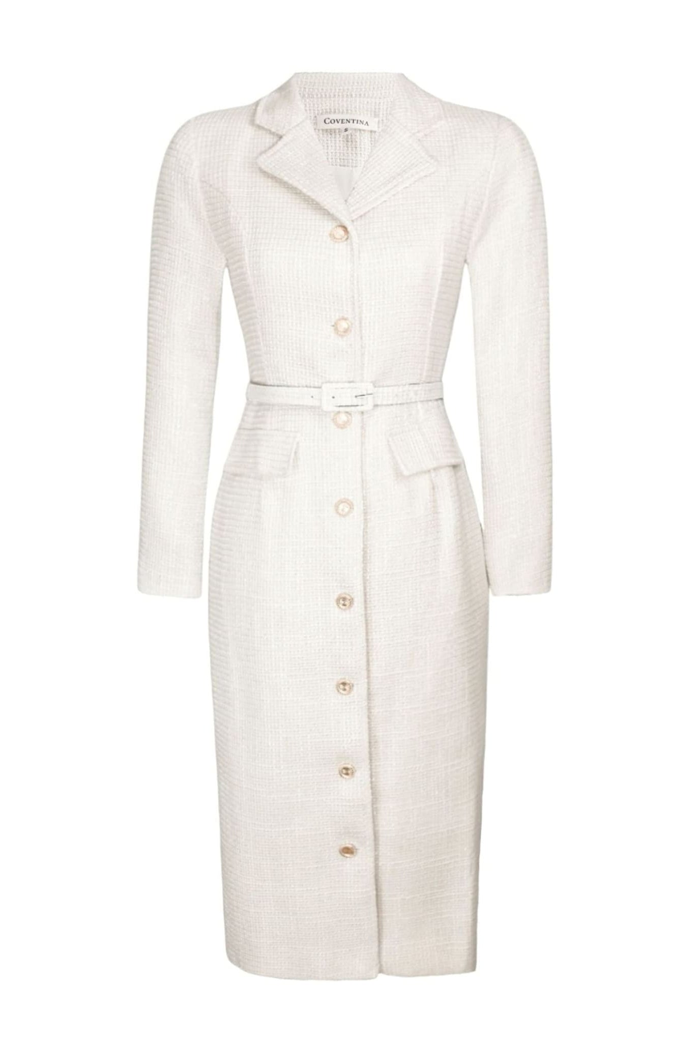 Elegant Tweed Dress With Belt