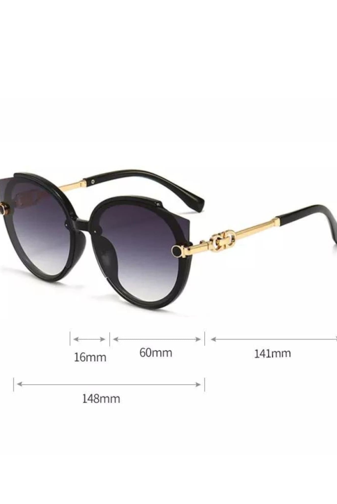Gradient Cat Eye Sunglasses In Black Size