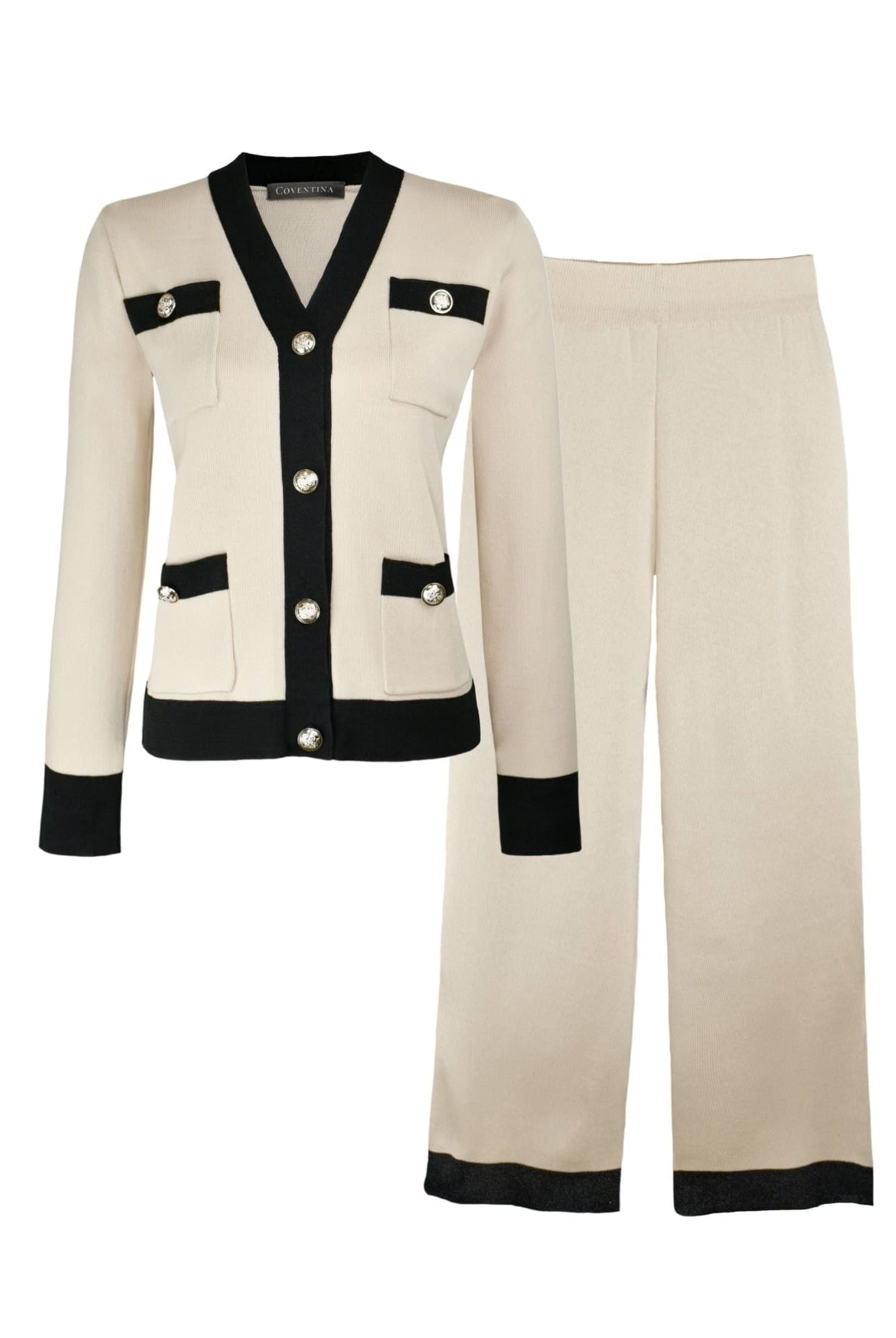 Long Sleeve Knitted Set Beige